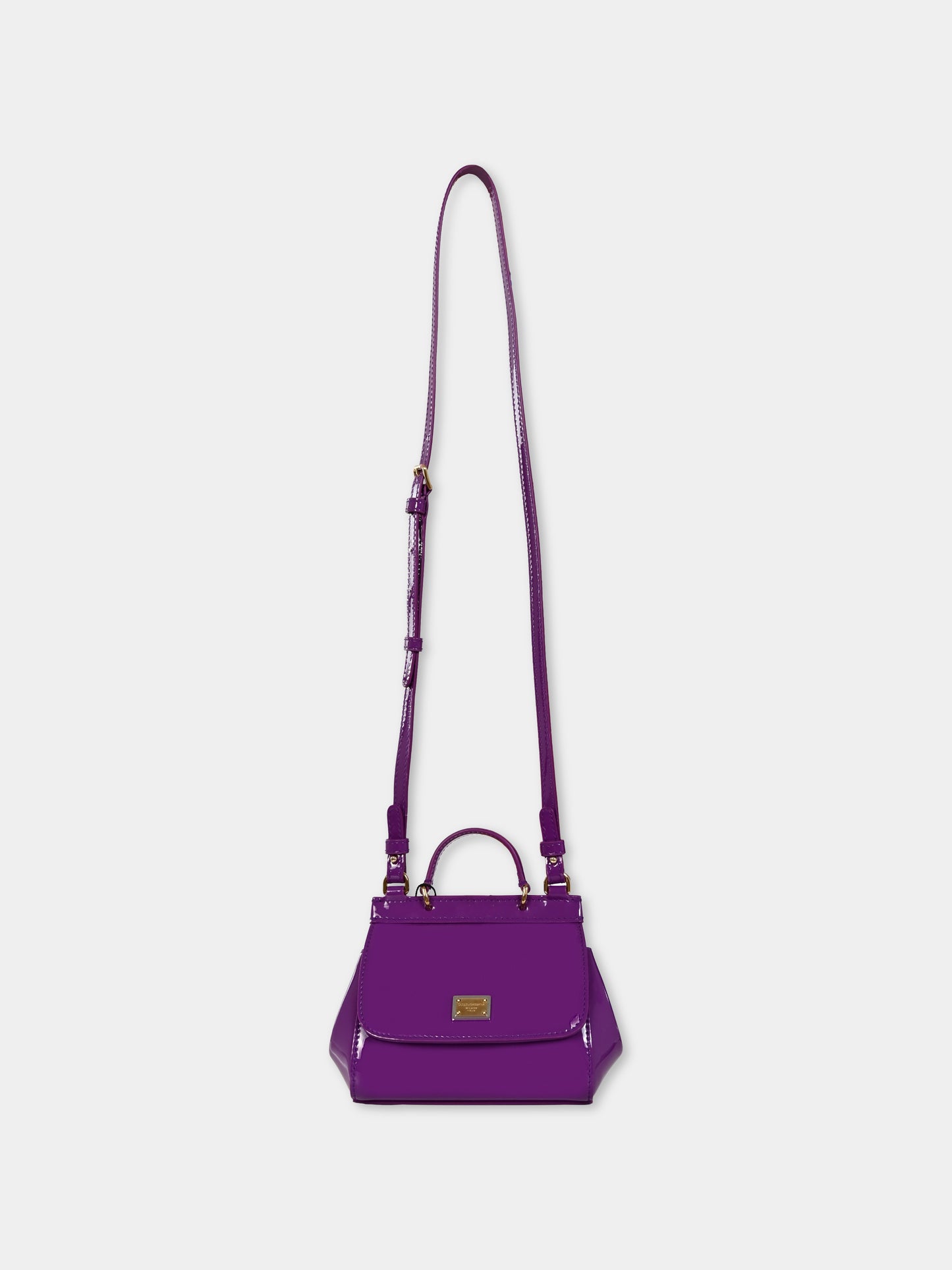 Borsa Sicily viola per bambina con logo,Dolce & Gabbana Kids,EB0003 A1067 8H438
