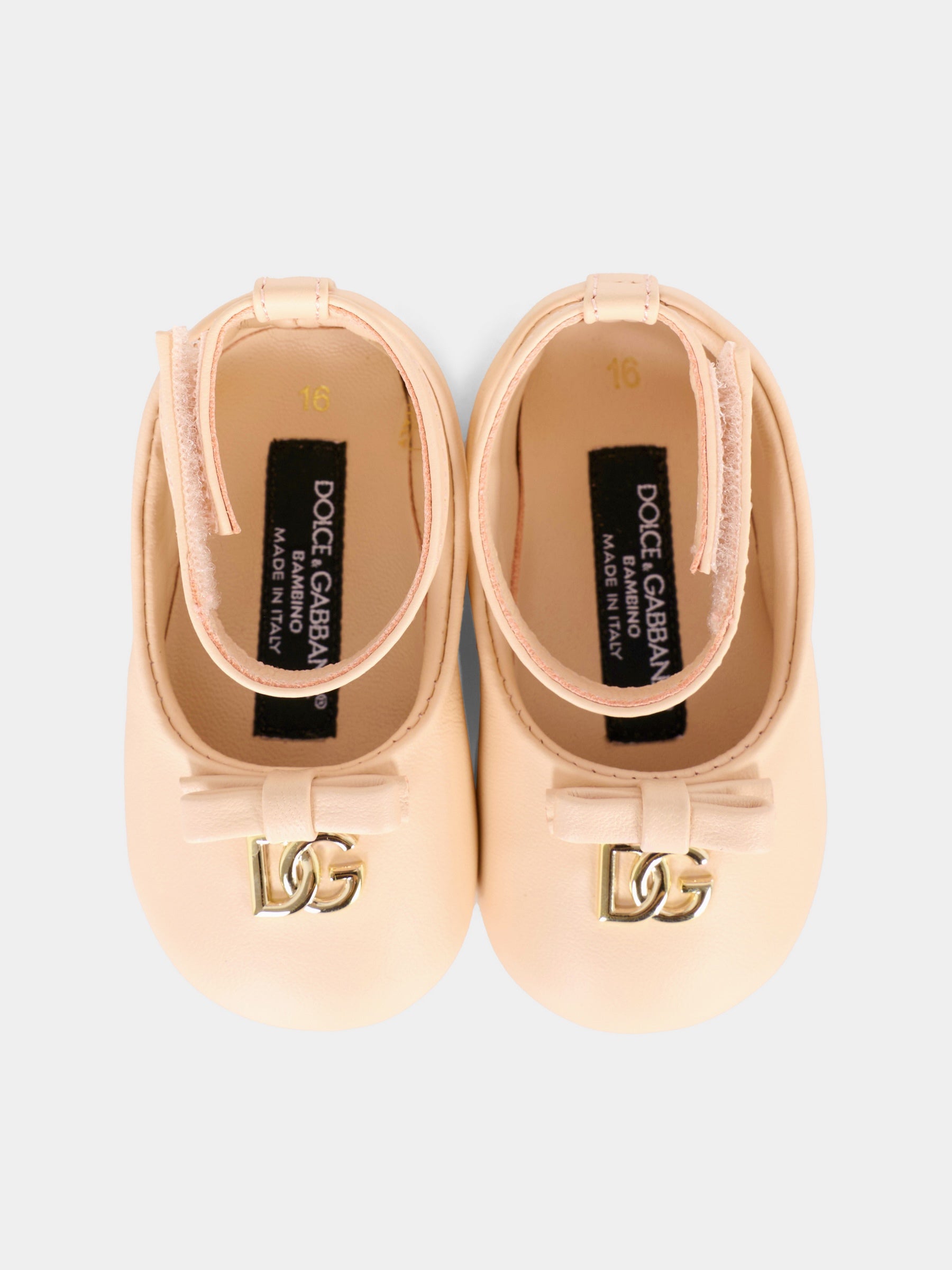 Ballerine rosa per neonata con logo,Dolce & Gabbana Kids,DK0065 AB793 80400