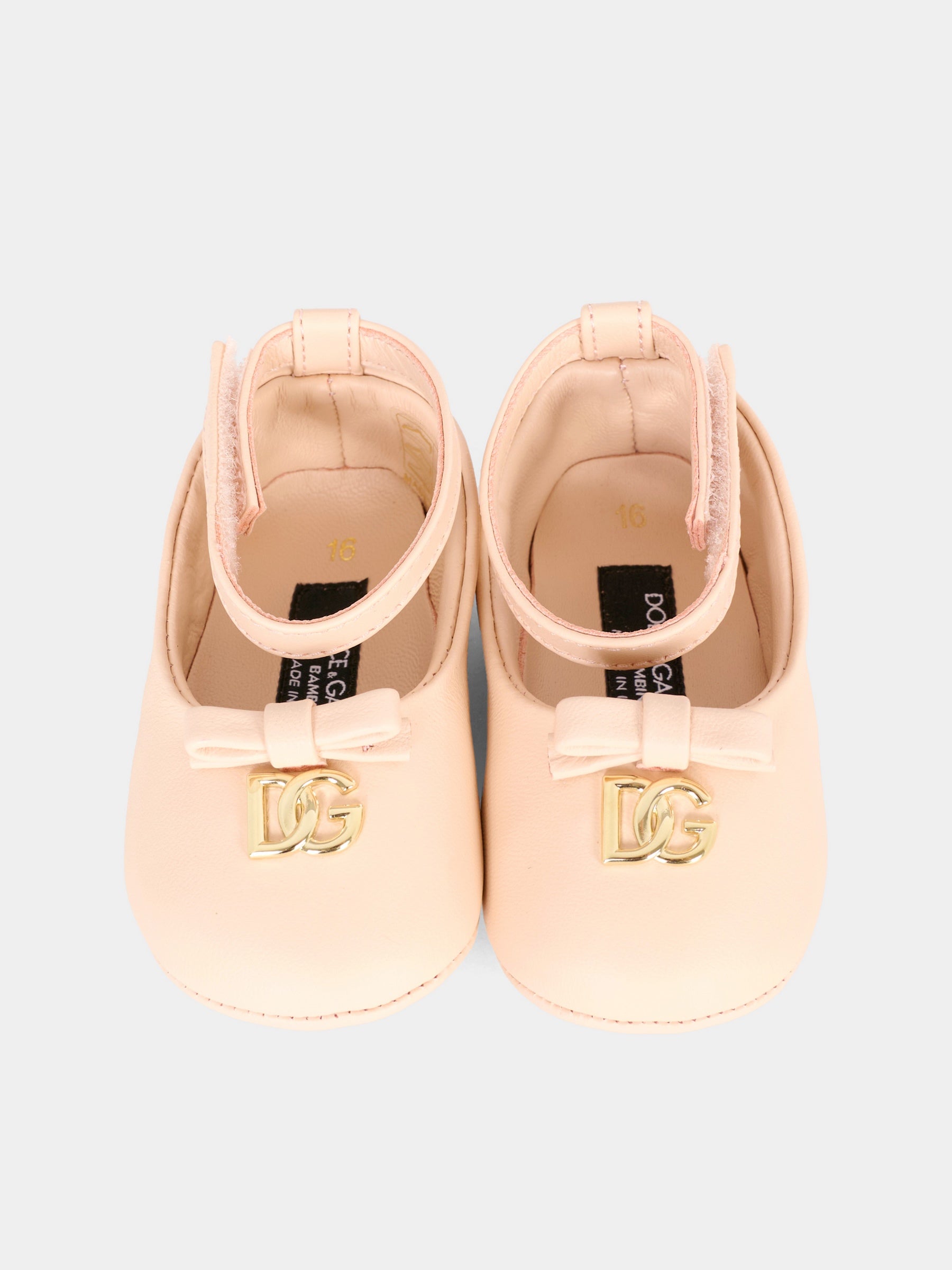 Ballerine rosa per neonata con logo,Dolce & Gabbana Kids,DK0065 AB793 80400