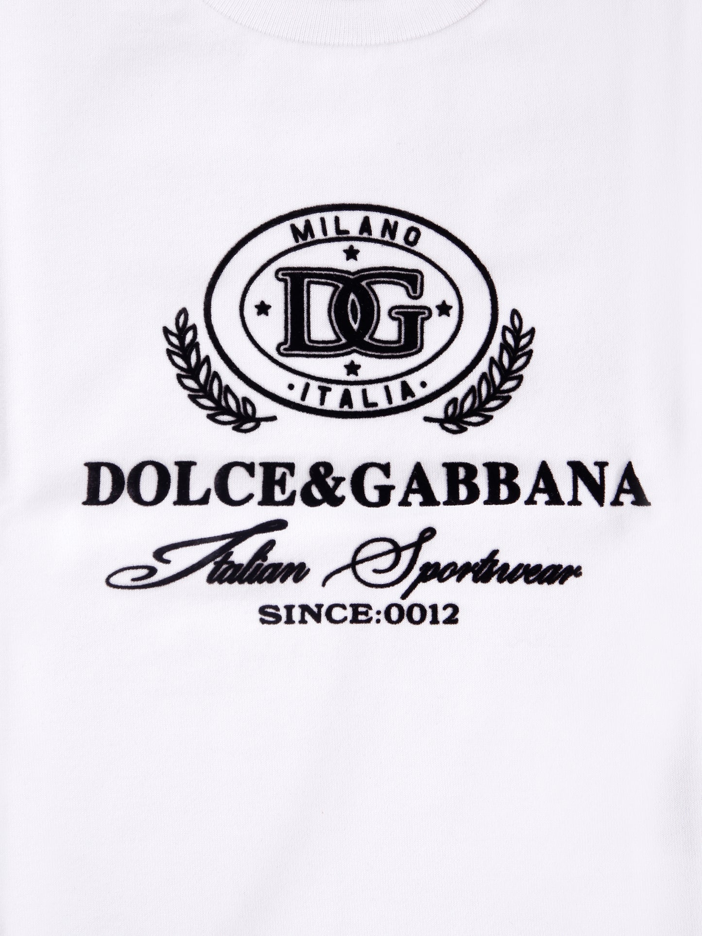 T-shirt bianca per neonato con logo,Dolce & Gabbana Kids,L1JTEY G7NVW S9000