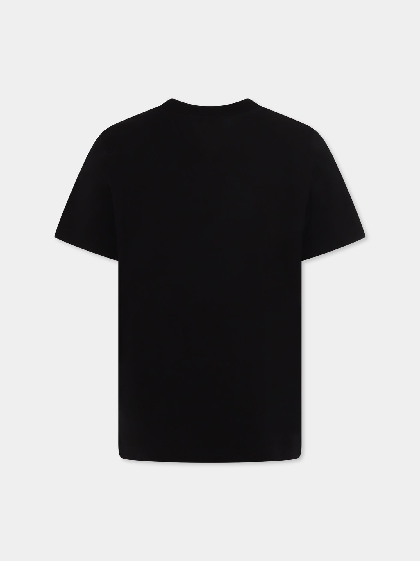 T-shirt nera per bambini con logo,Dolce & Gabbana Kids,L4JTHU G7PBN N0000