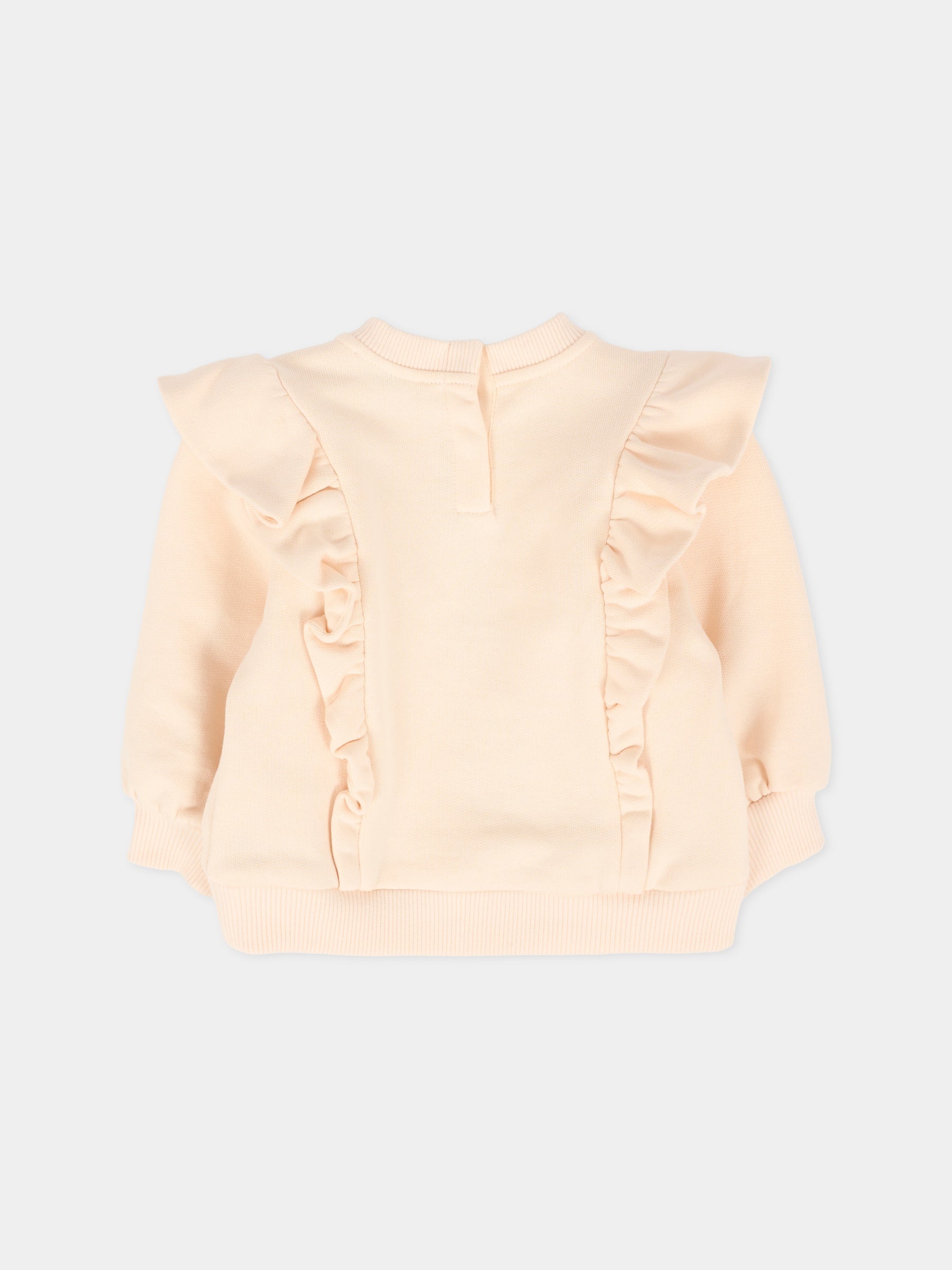 Felpa rosa per neonata con logo DG,Dolce & Gabbana Kids,L2JWCE G7PID F0210