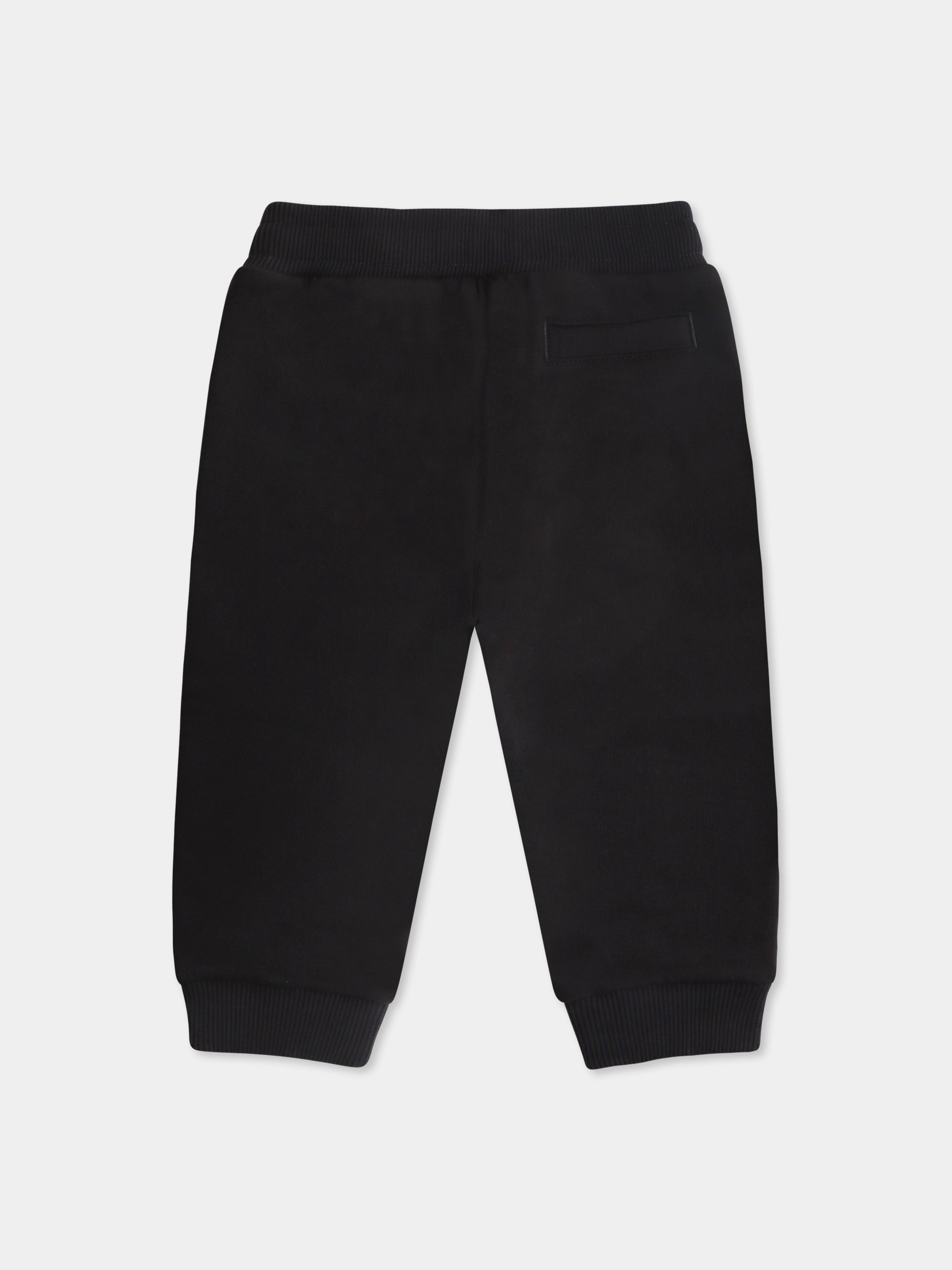 Pantaloni neri per neonato con logo DG,Dolce & Gabbana Kids,L1JPJT G7PEM N0000