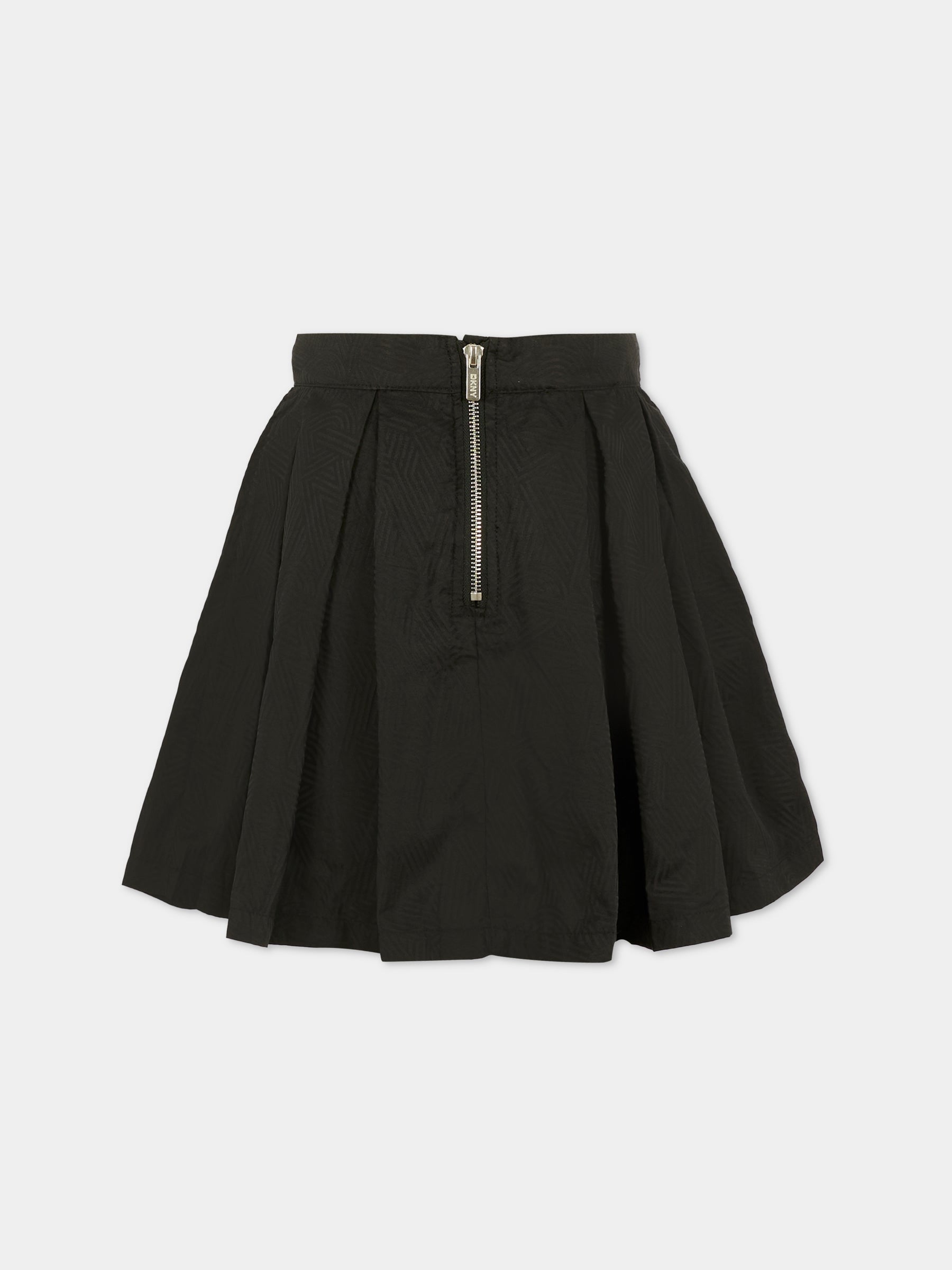 Gonna nera per bambina con linee,Dkny,D62359 09B