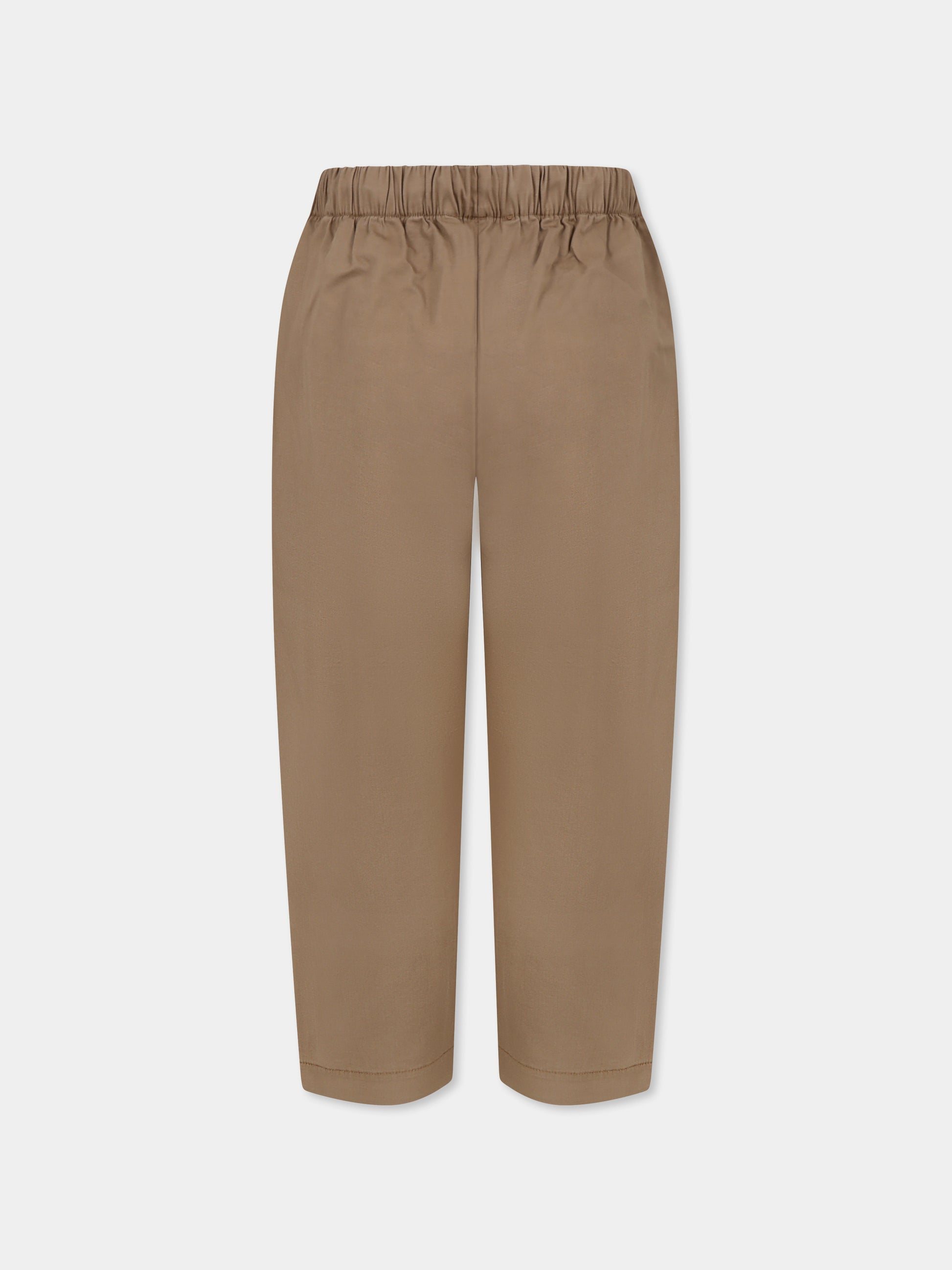 Pantaloni beige per bambino con logo,Msgm Kids,F4MSJBPA126 015