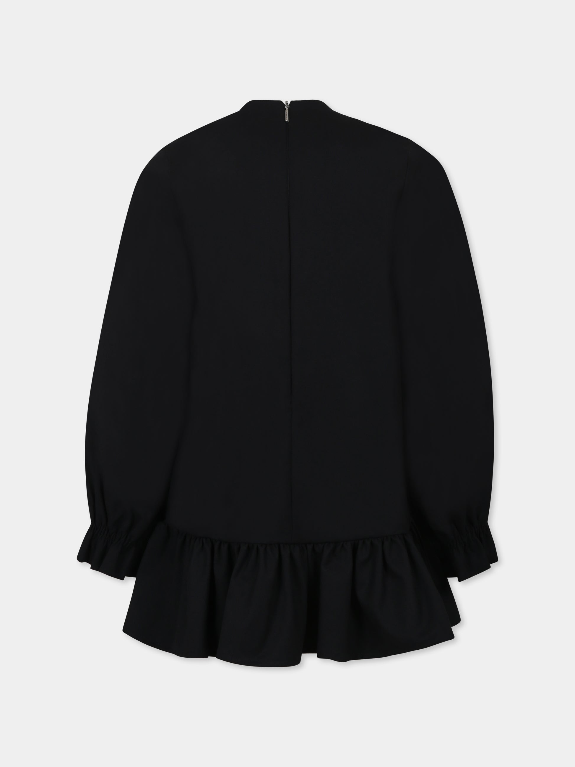 Vestito nero per bambina con logo,Msgm Kids,F4MSJGDR215 110