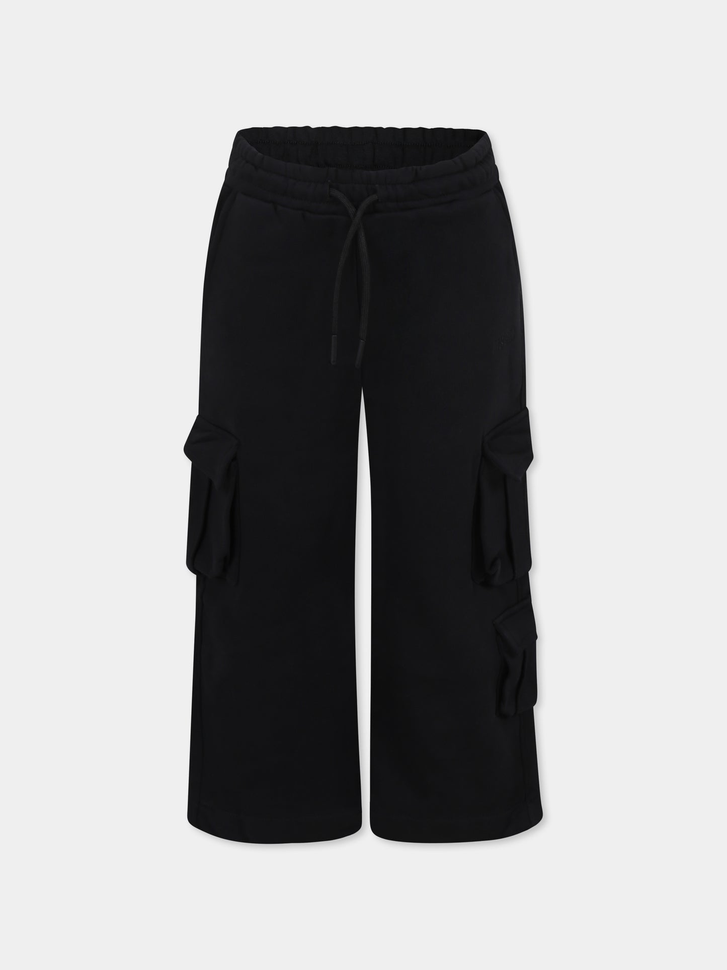 Pantaloni neri per bambina con logo,Msgm Kids,F4MSJGFP192 110