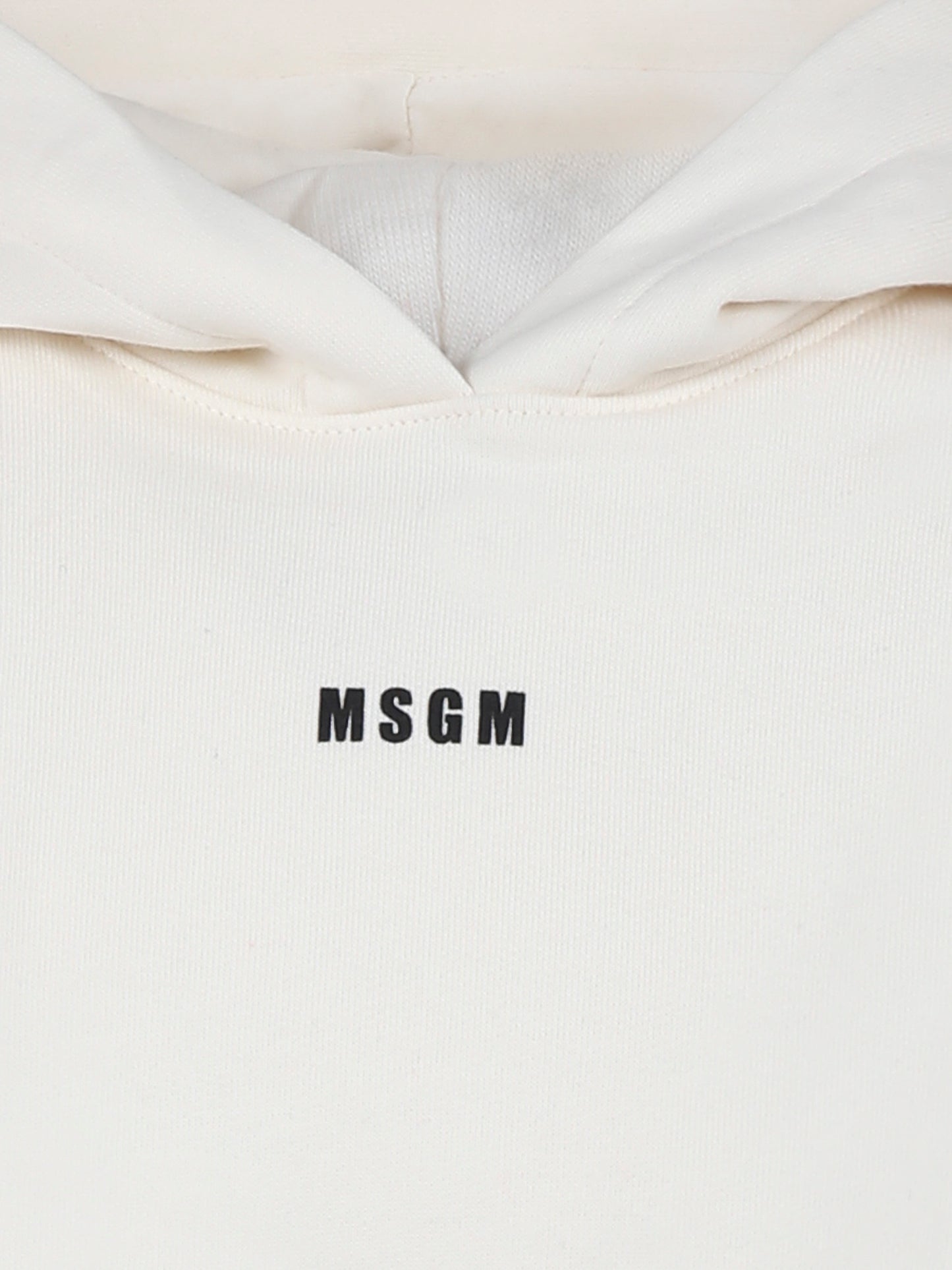 Felpa crop avorio per bambina con logo,Msgm Kids,F4MSJGHS140 013