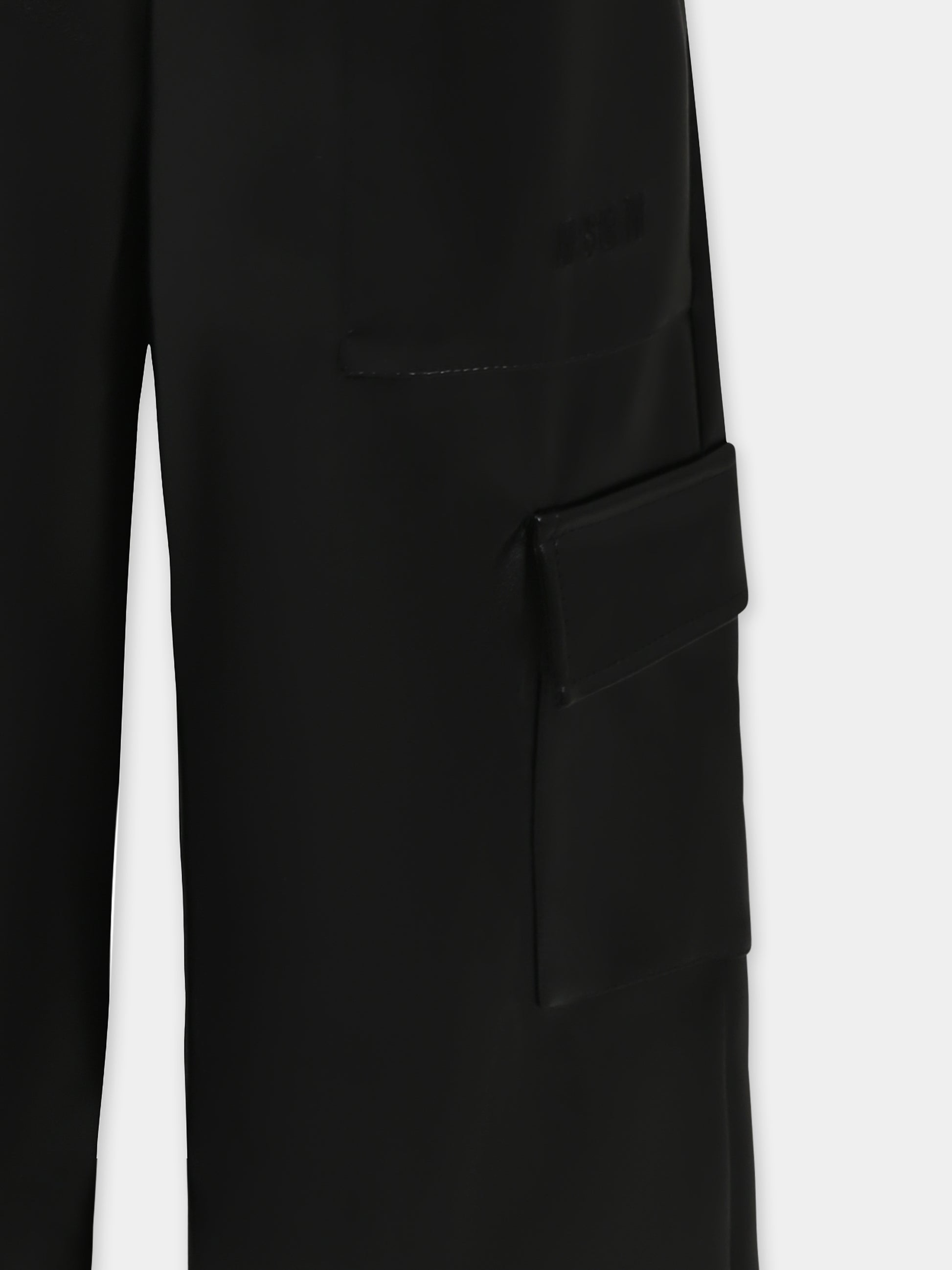 Pantaloni neri per bambina con logo,Msgm Kids,F4MSJGPA296 110