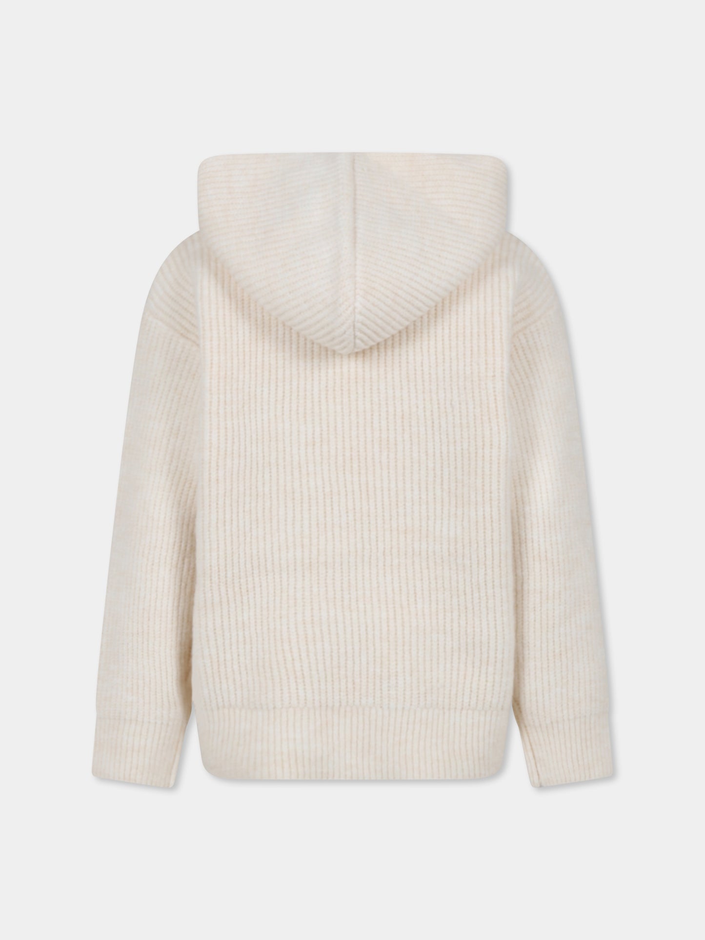 Ivory sweater for kids with logo