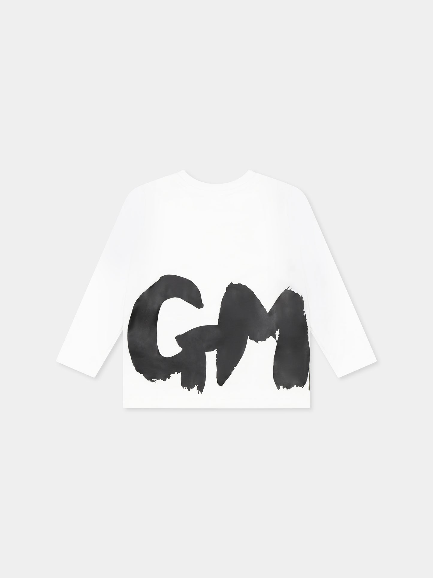 T-shirt bianca per neonati con logo,Msgm Kids,F4MSUNTH266 001
