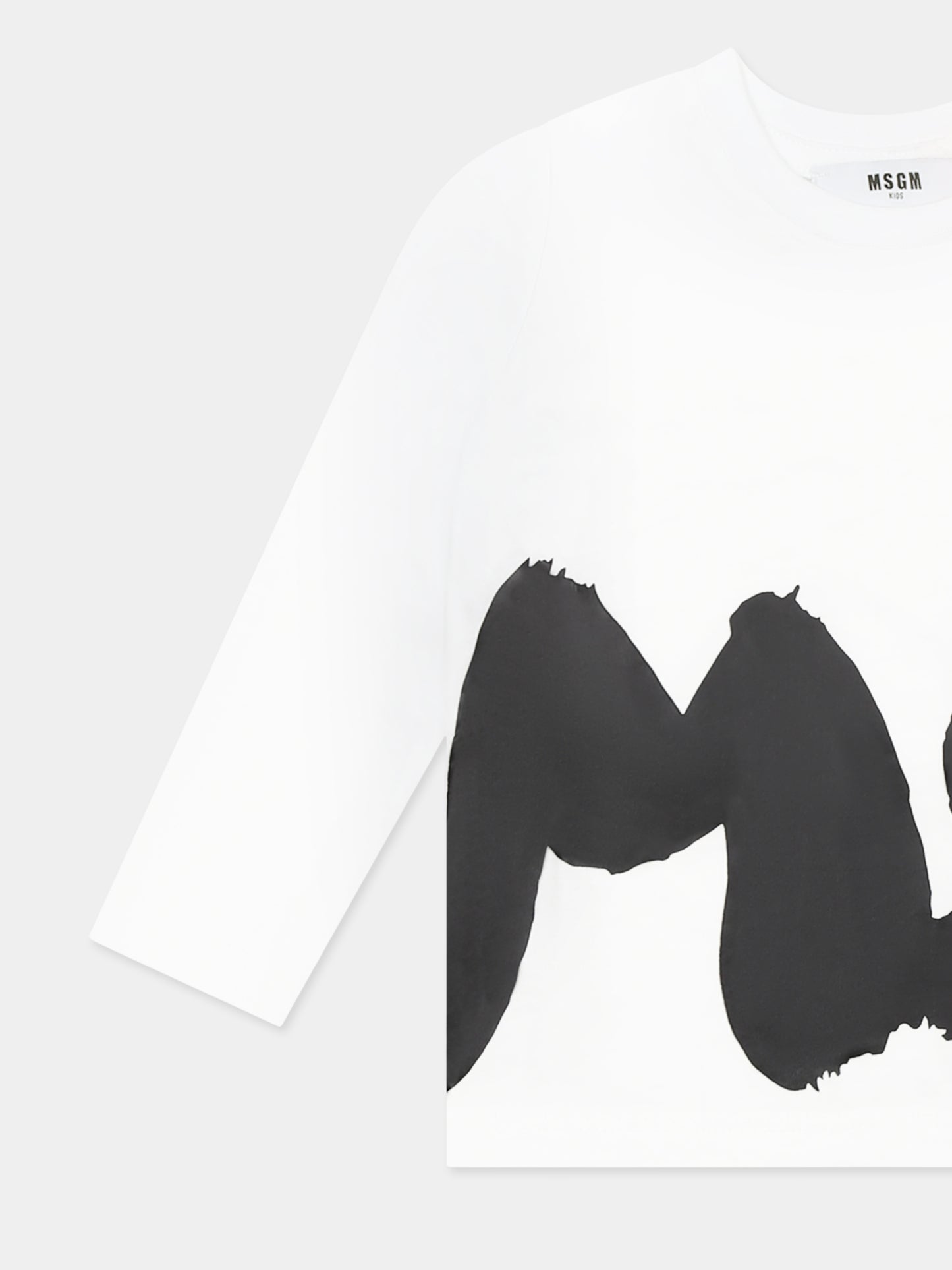 T-shirt bianca per neonati con logo,Msgm Kids,F4MSUNTH266 001