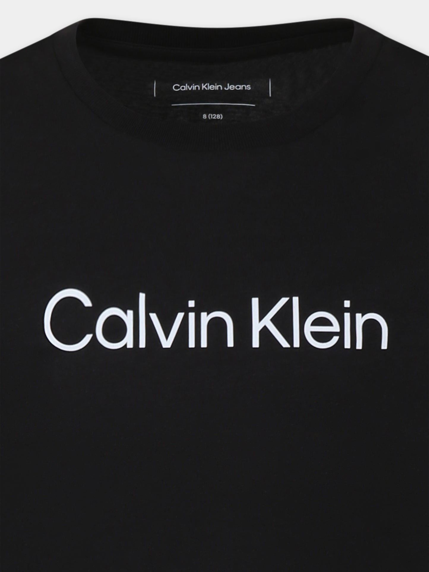 T-Shirt nera per bambino con logo,Calvin Klein Kids,IU0IU00682 BEH