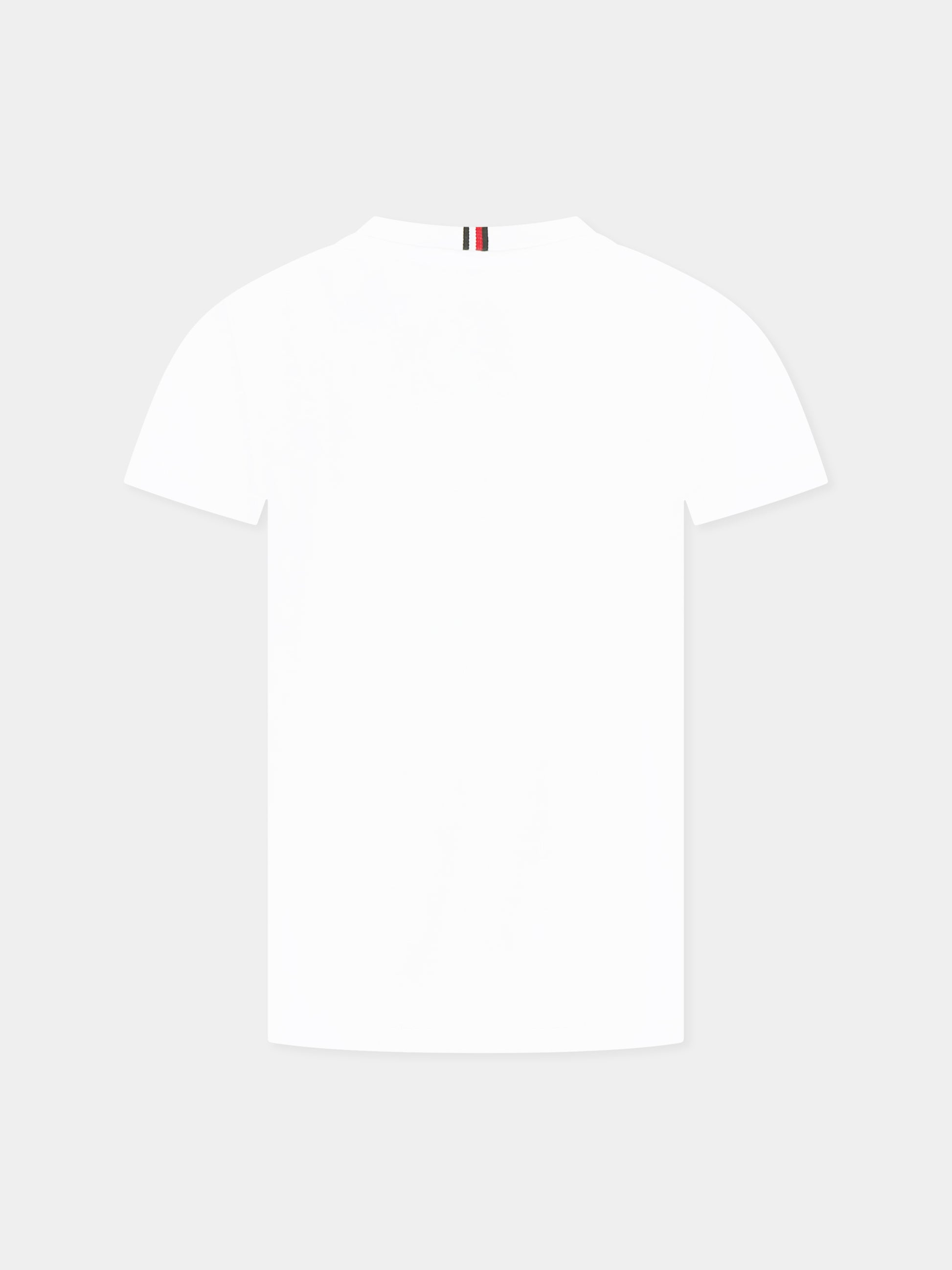 T-shirt bianca per bambino con logo,Tommy Hilfiger Junior,KB0KB09028 YBR