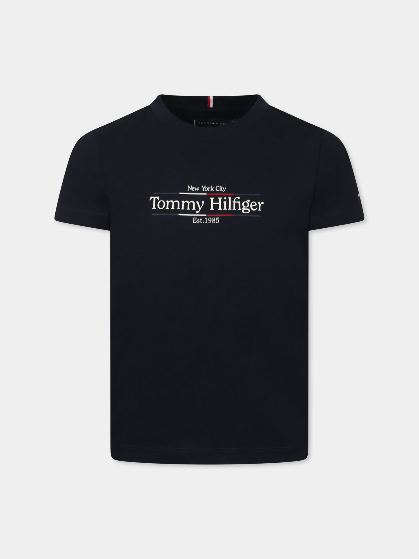T-shirt blu per bambino con logo,Tommy Hilfiger Junior,KB0KB09158 DW5