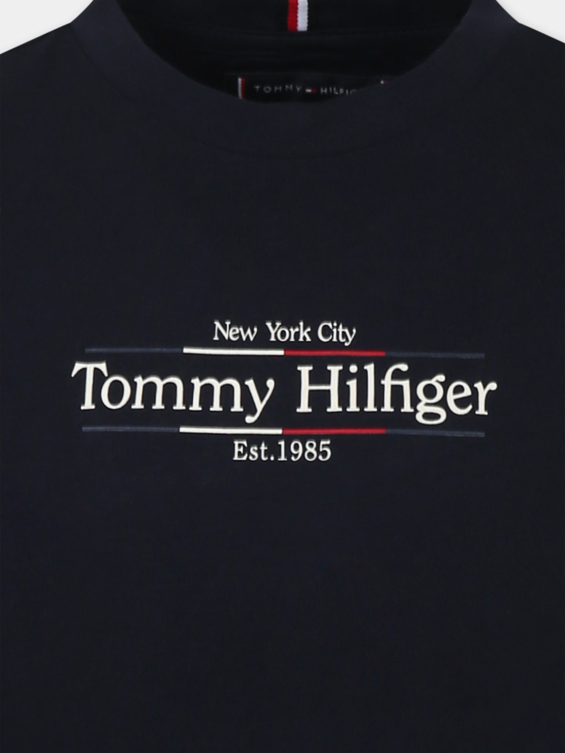 T-shirt blu per bambino con logo,Tommy Hilfiger Junior,KB0KB09158 DW5