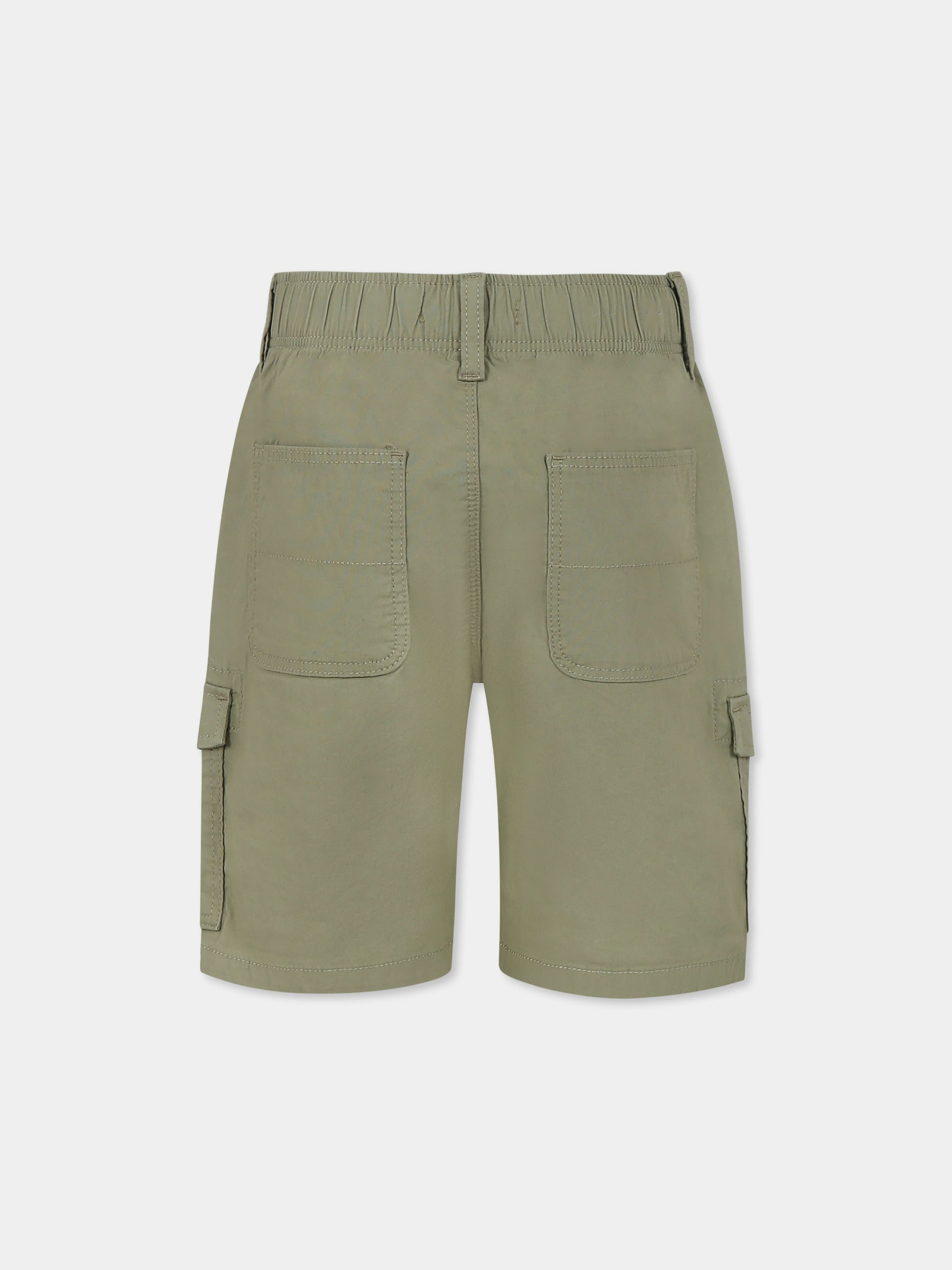 Shorts verdi per bambino con bandierina,Tommy Hilfiger Junior,KB0KB08799 L9F