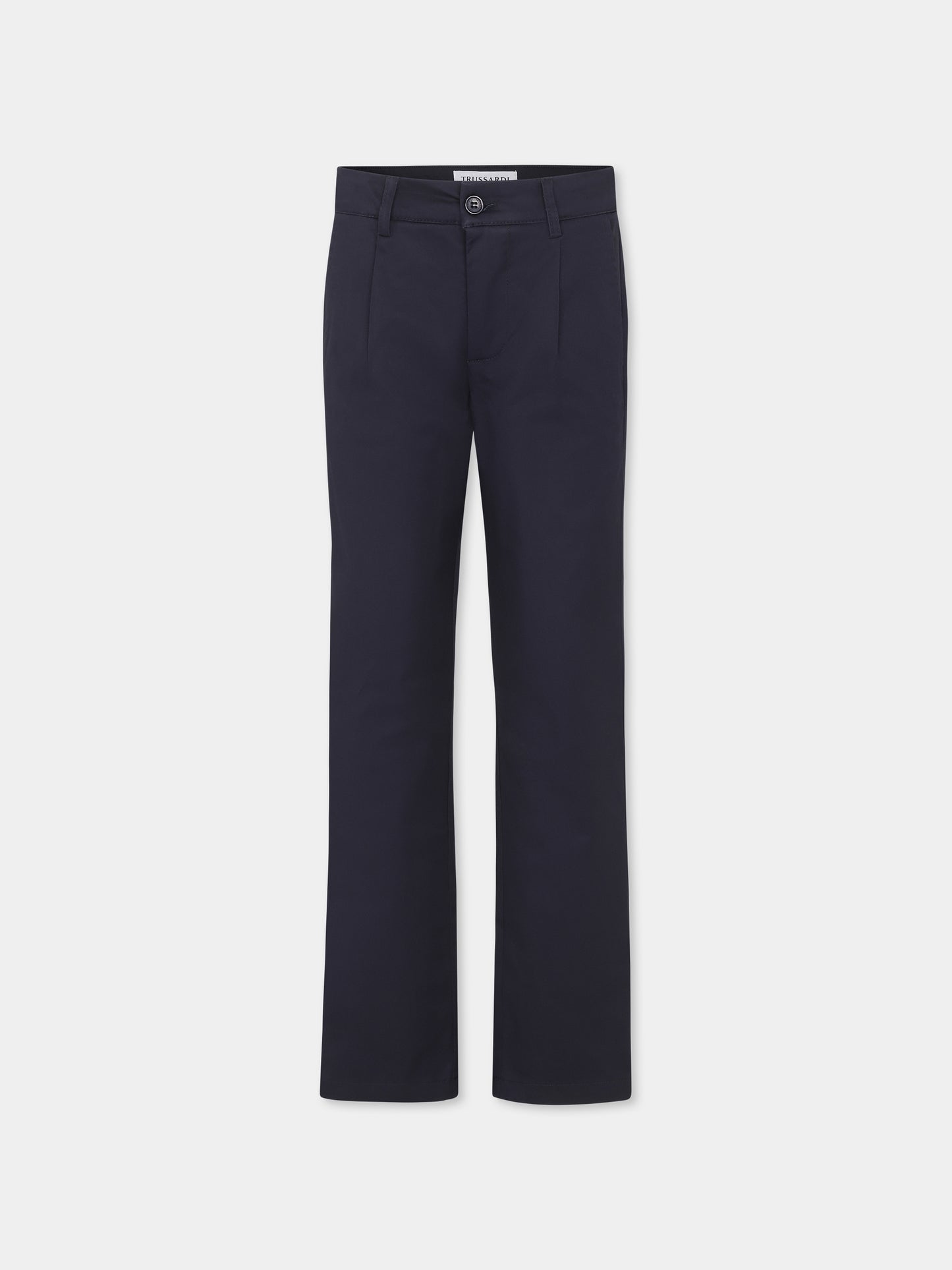 Pantaloni blu per bambino con logo,Trussardi Junior,TBP25021PA BLUE NAVY