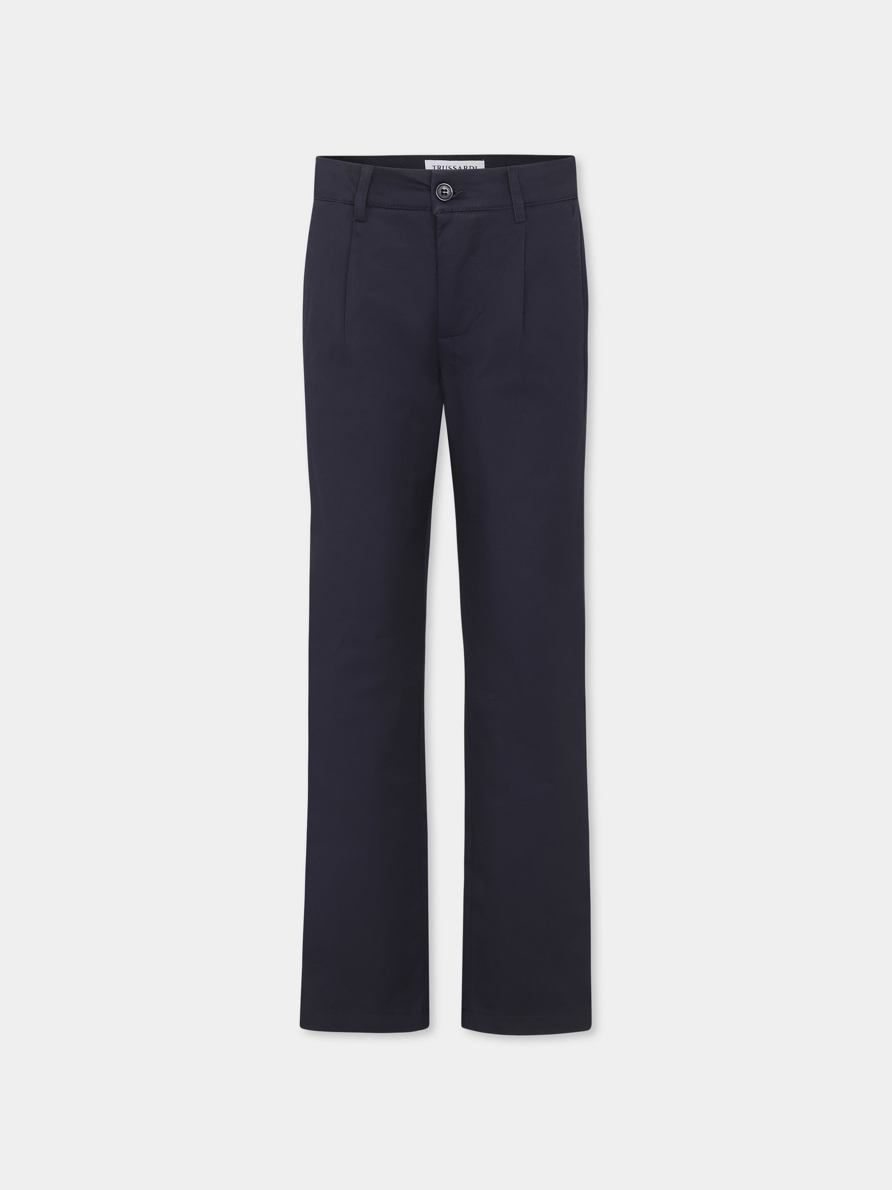 Pantaloni blu per bambino con logo,Trussardi Junior,TBP25021PA BLUE NAVY