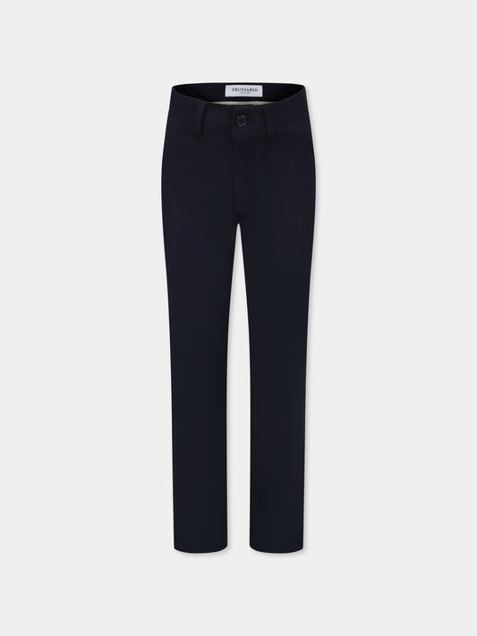 Pantaloni blu per bambino,Trussardi Junior,TBP25022PA BLUE NAVY