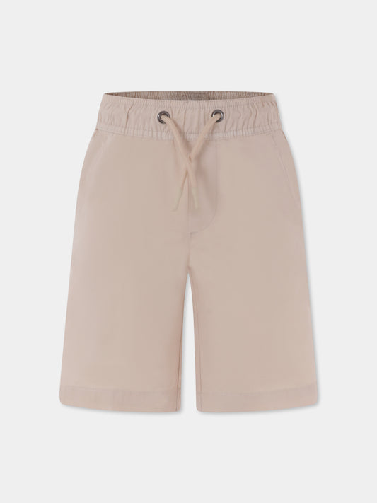 Shorts beige per bambino con logo,Trussardi Junior,TBP25076BE BEIGE LIGHT