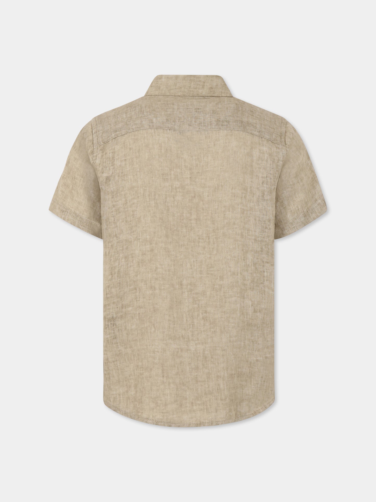 Camicia beige per bambino con logo,Trussardi Junior,TBP25087CA BEIGE MOICA