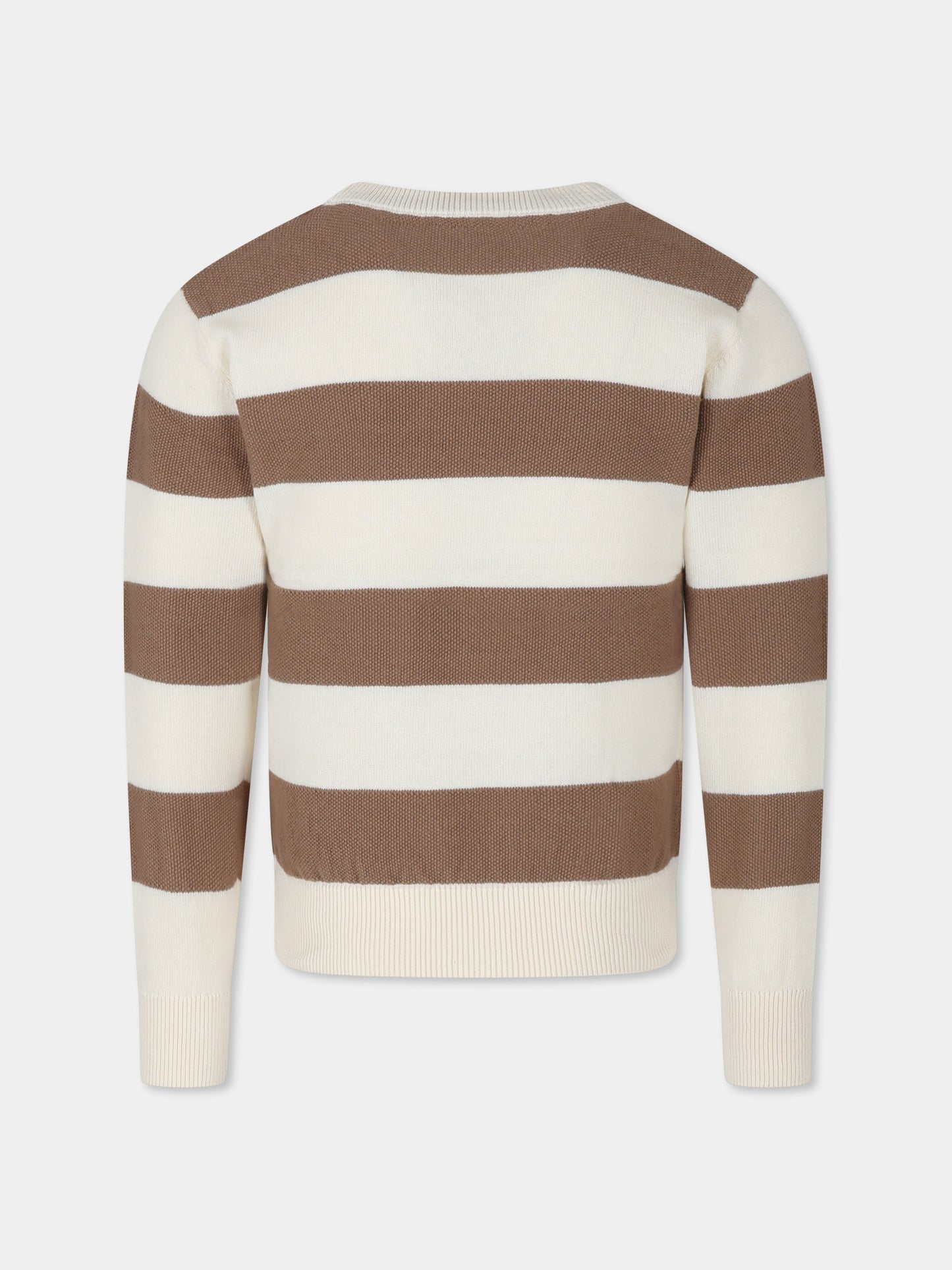 Maglione avorio per bambino con logo,Trussardi Junior,TBP25090MA BUTTER