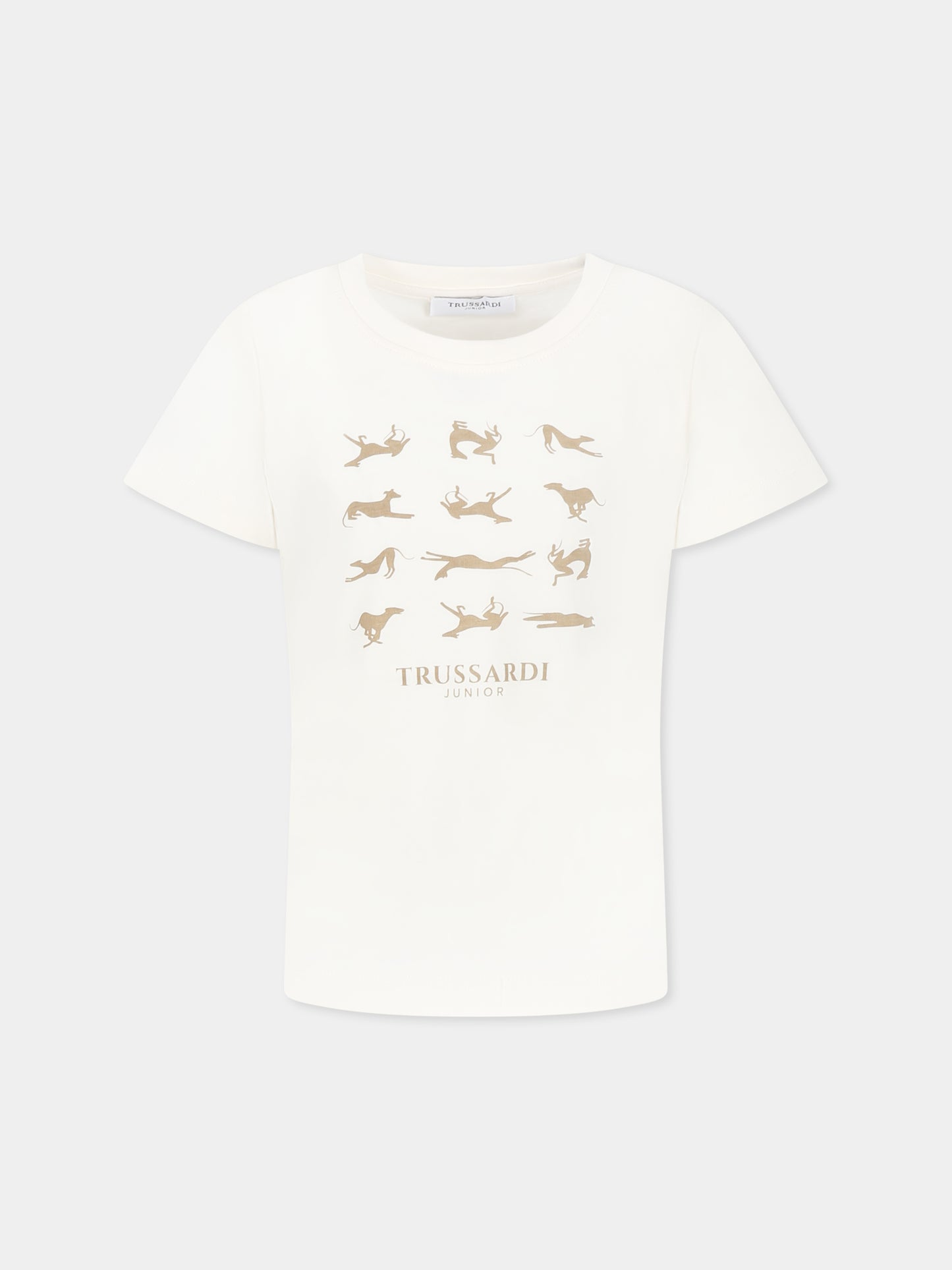 Ivory t-shirt for kids with logo