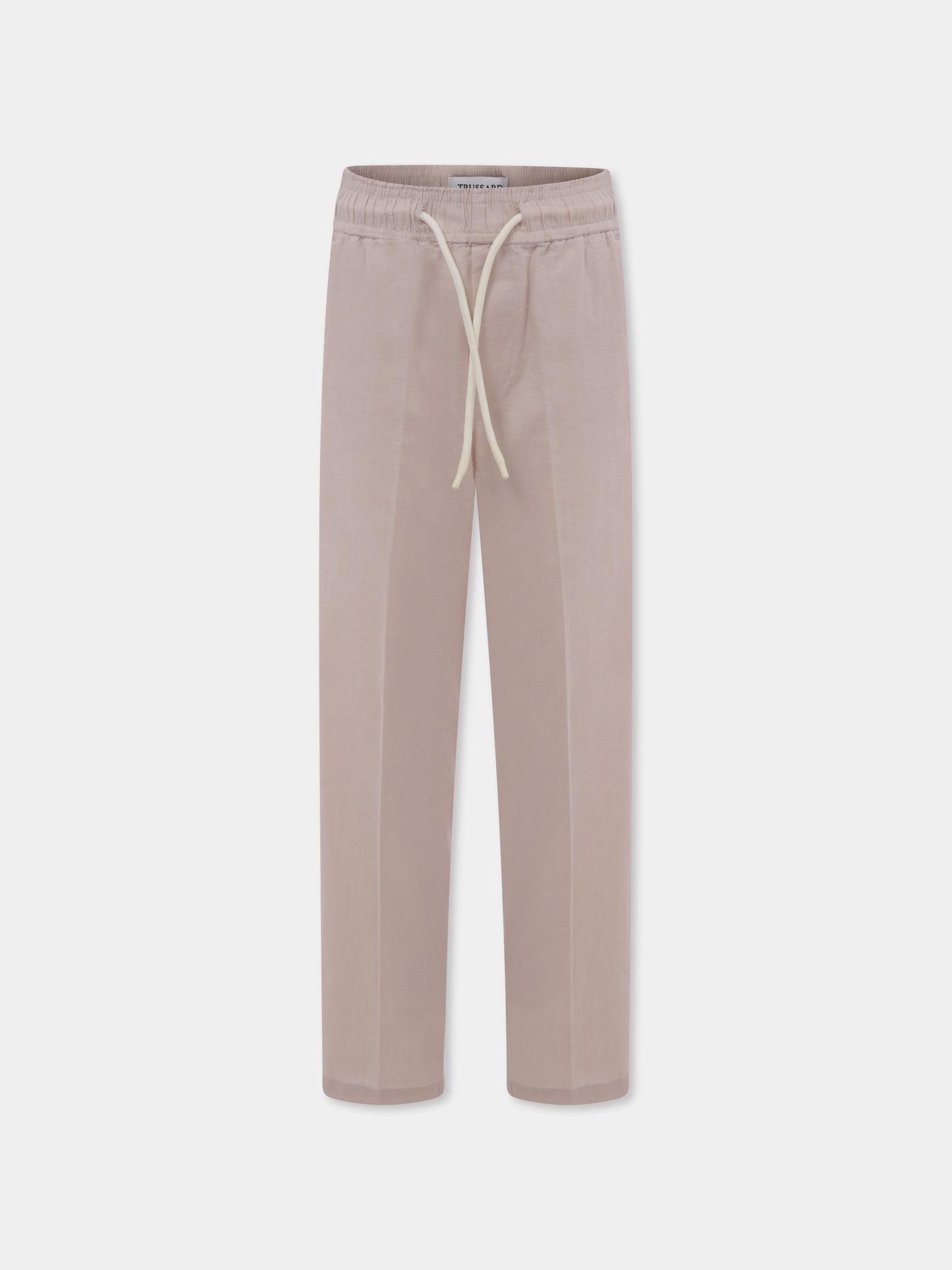 Pantaloni avorio per bambino con logo,Trussardi Junior,TBP25094PA BEIGE LIGHT
