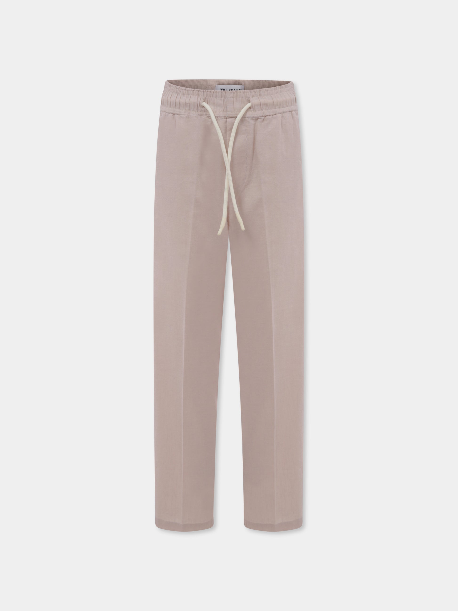 Pantaloni avorio per bambino con logo,Trussardi Junior,TBP25094PA BEIGE LIGHT