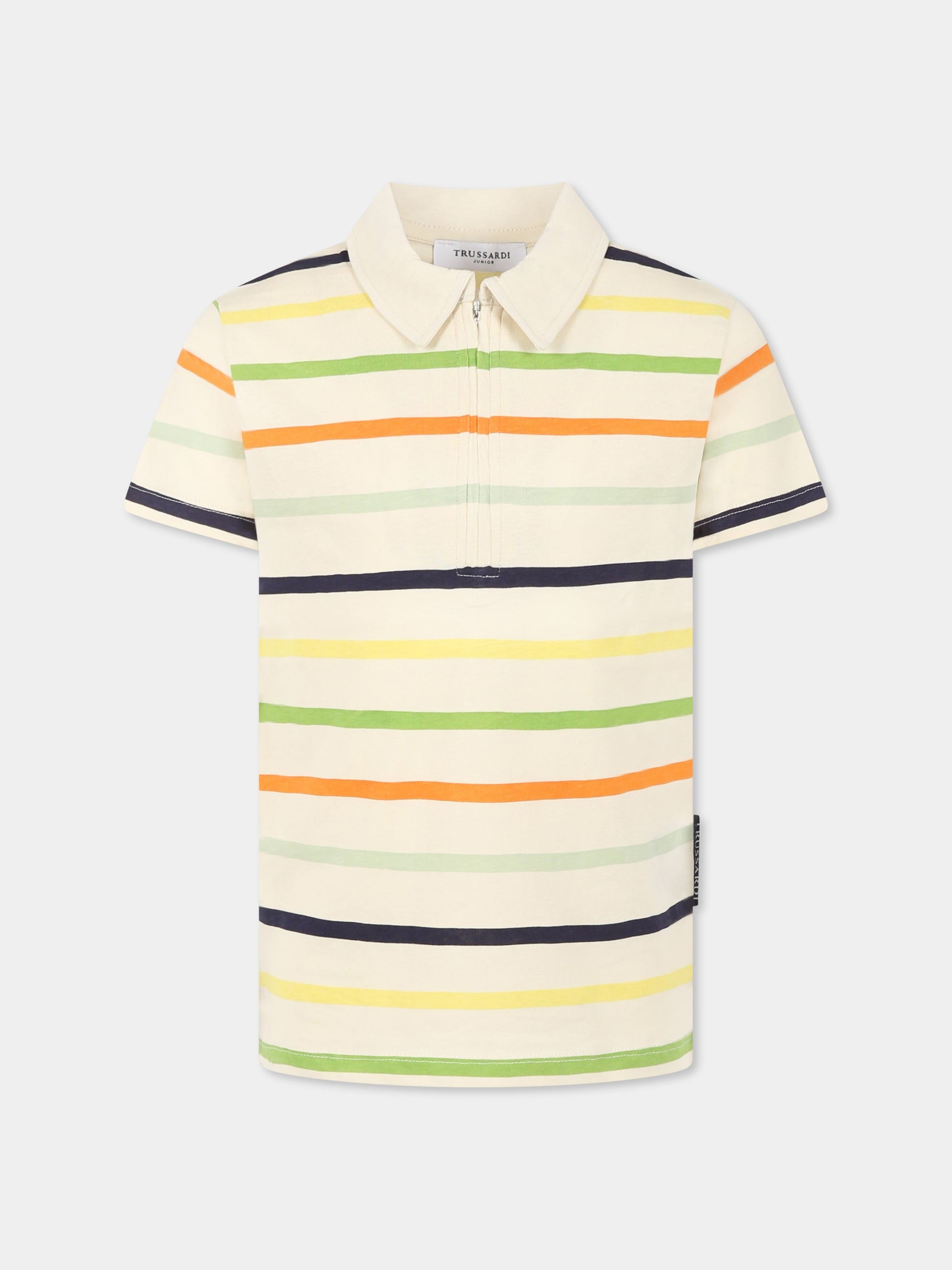 Polo multicolor per bambino,Trussardi Junior,TBP25126PO BUTTER MULTI STRIPES
