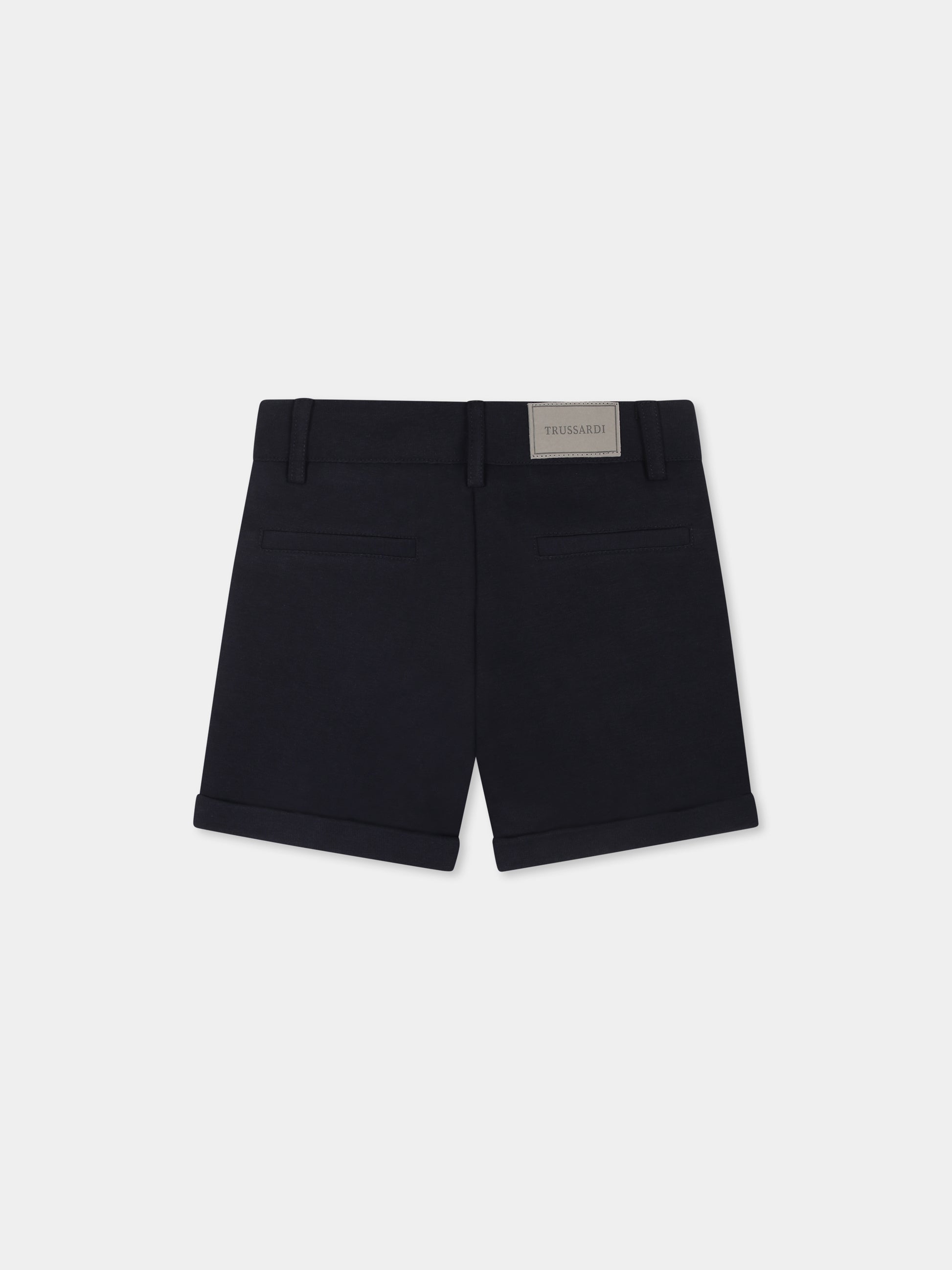 Shorts blu per neonato con logo,Trussardi Junior,TIP25052BE BLUE NAVY