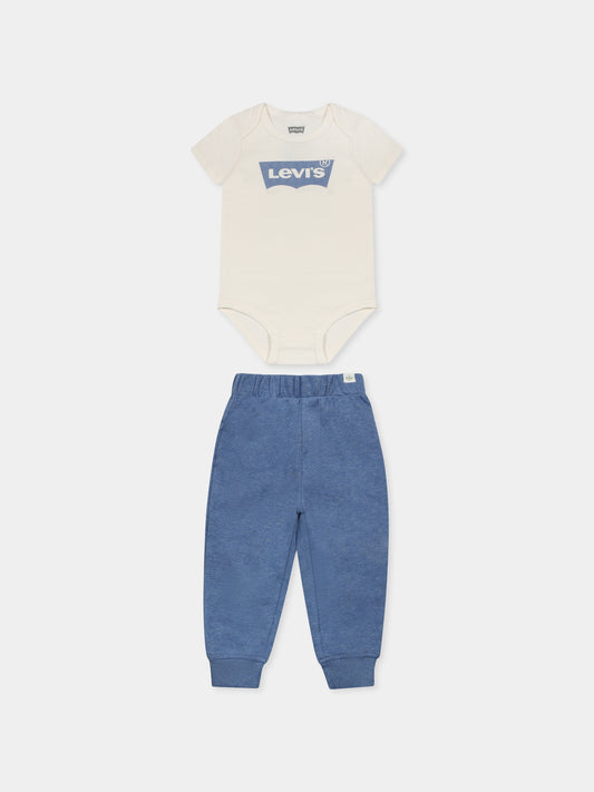 Completo blu per neonato con logo,Levi's Kids,6EK336 W0E