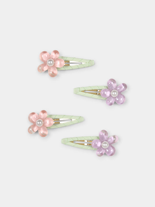 Set fermagli multicolor per bambina con fiori,Self-portrait,SS25-729-M