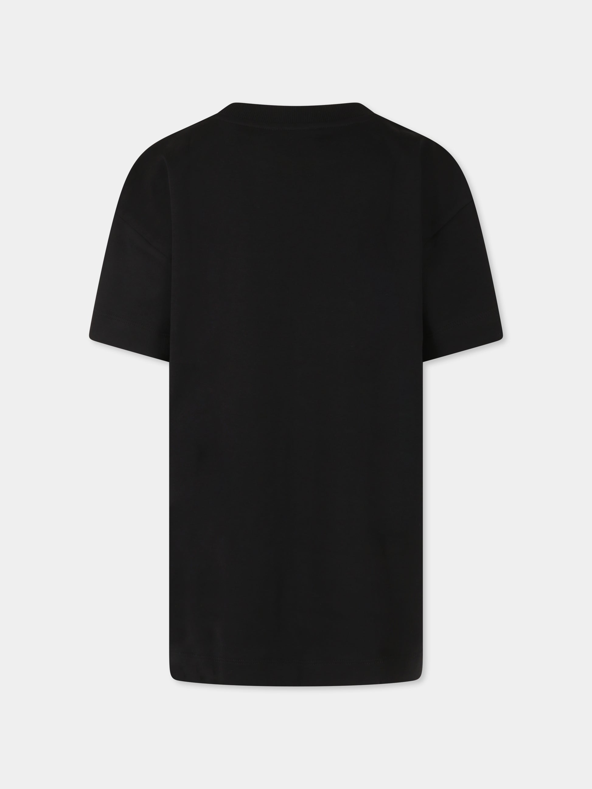 Vestito nero per bambina con scritta,Moschino Kids,HAV0GQ LAA43 60100