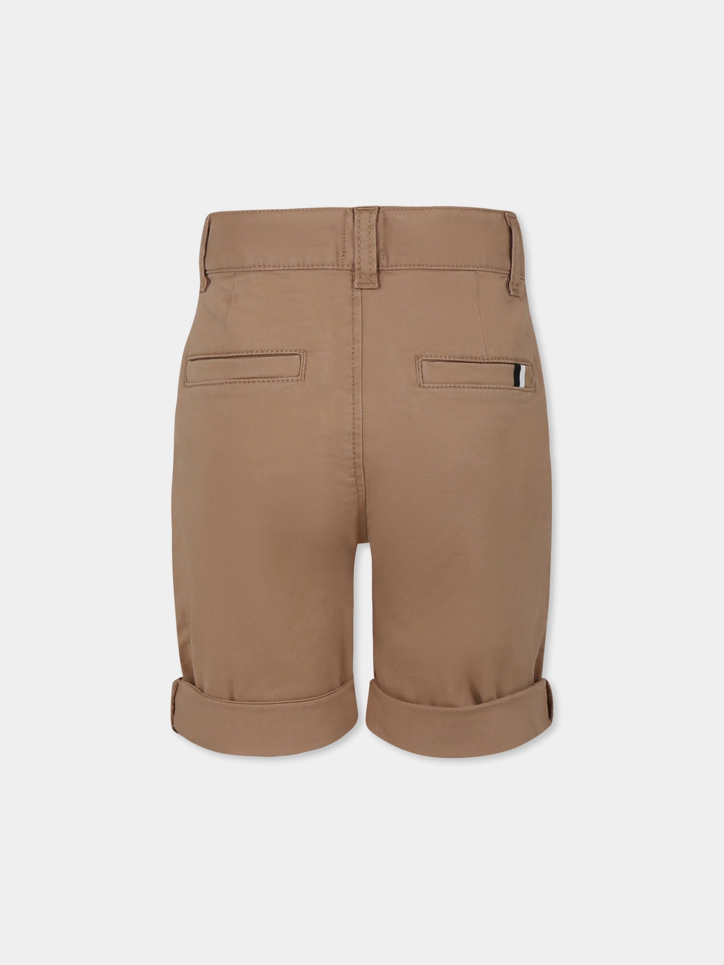 Shorts beige per bambino con logo,Boss,J50682 269