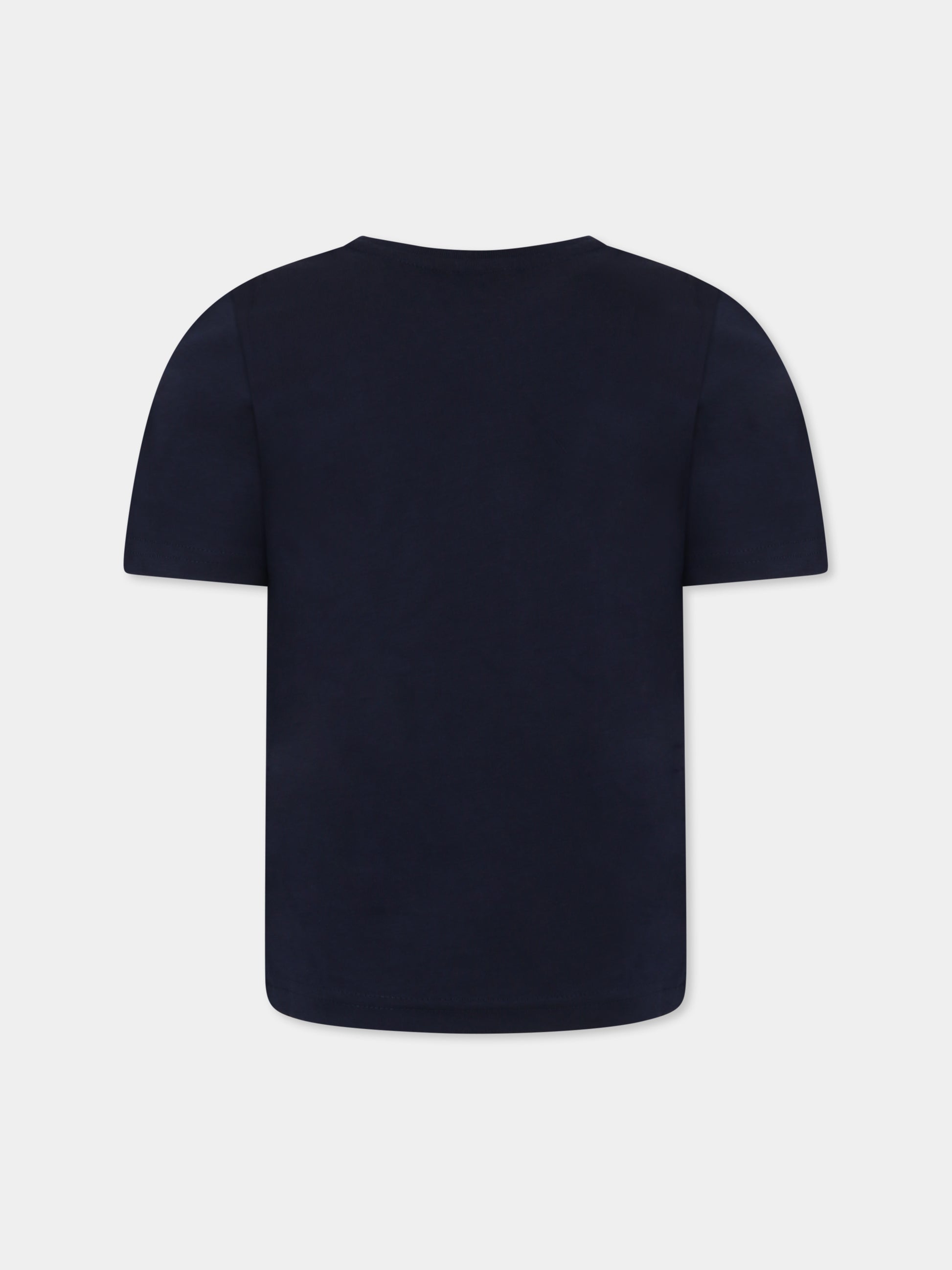 T-shirt blu per bambino con logo,Boss,J50723 849