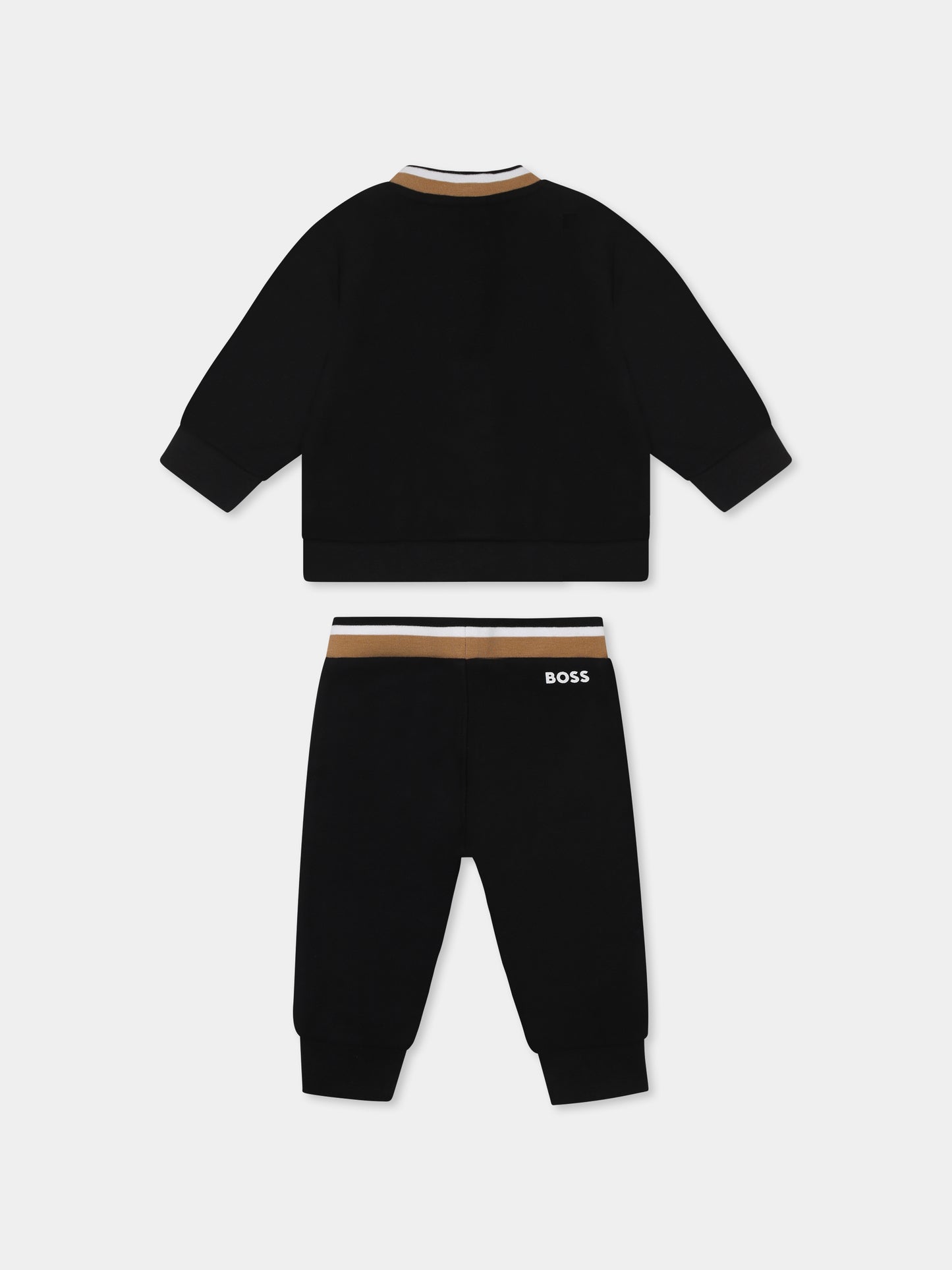 Completo nero per neonato con logo,Boss,J51608 09B
