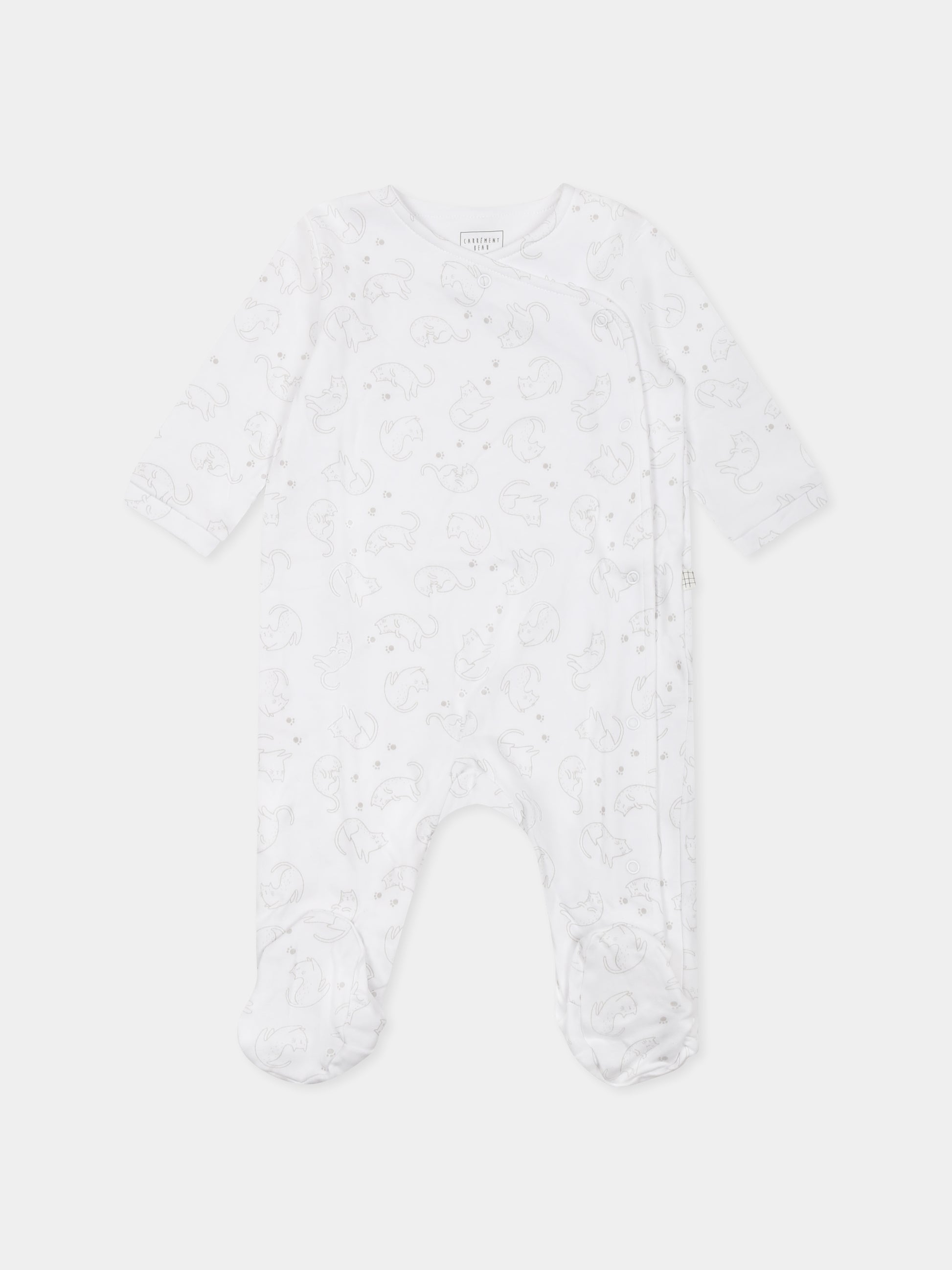 Set tutina bianco per neonati con gatto,Carrement Beau,Y30004 10P