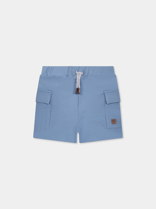 Shorts blu per neonato con logo,Carrement Beau,Y30146 822