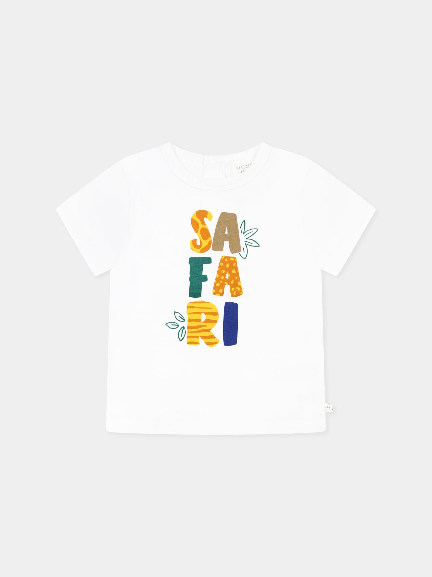 T-shirt bianca per neonato con scritta,Carrement Beau,Y30155 10P