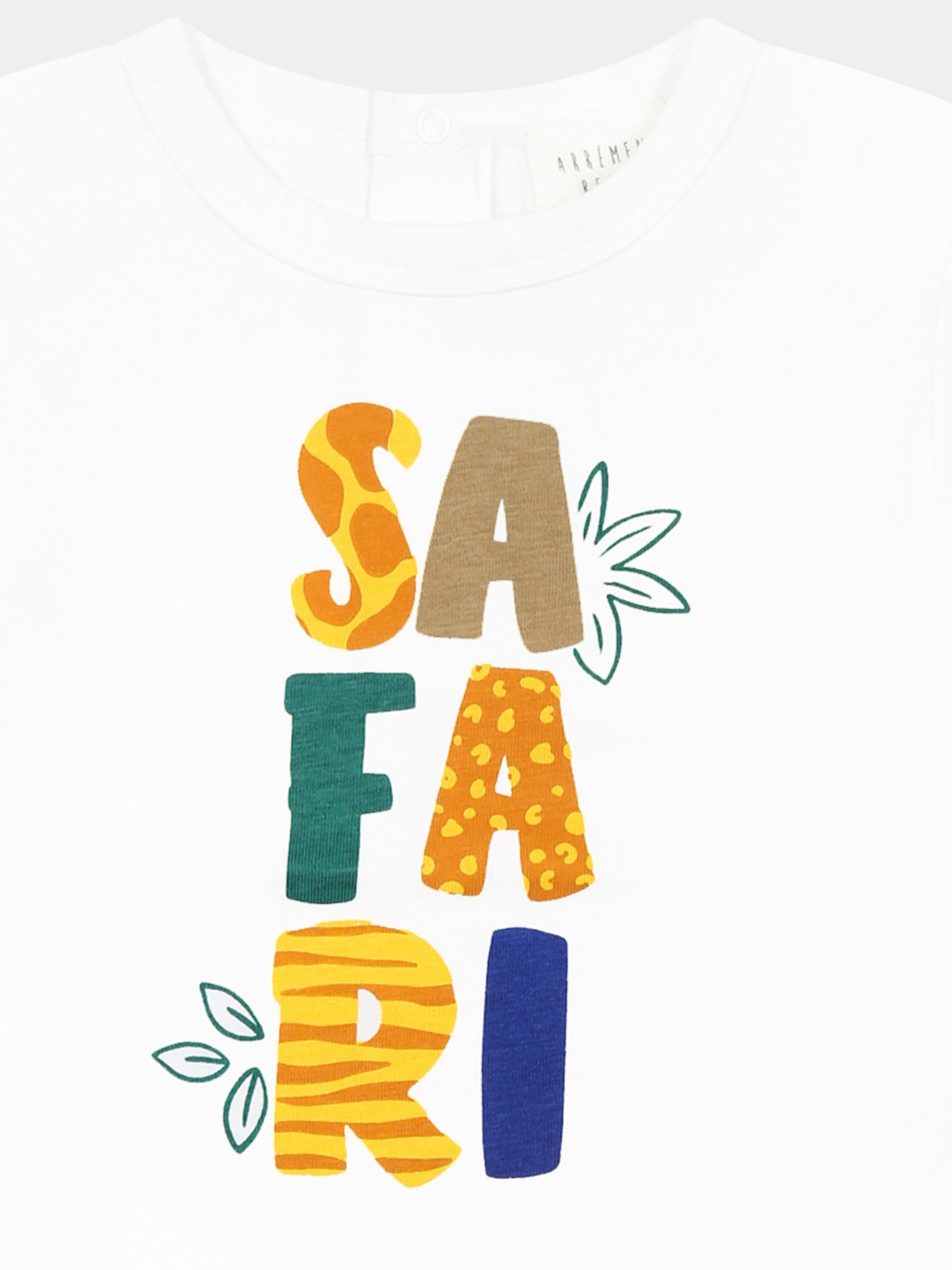 T-shirt bianca per neonato con scritta,Carrement Beau,Y30155 10P