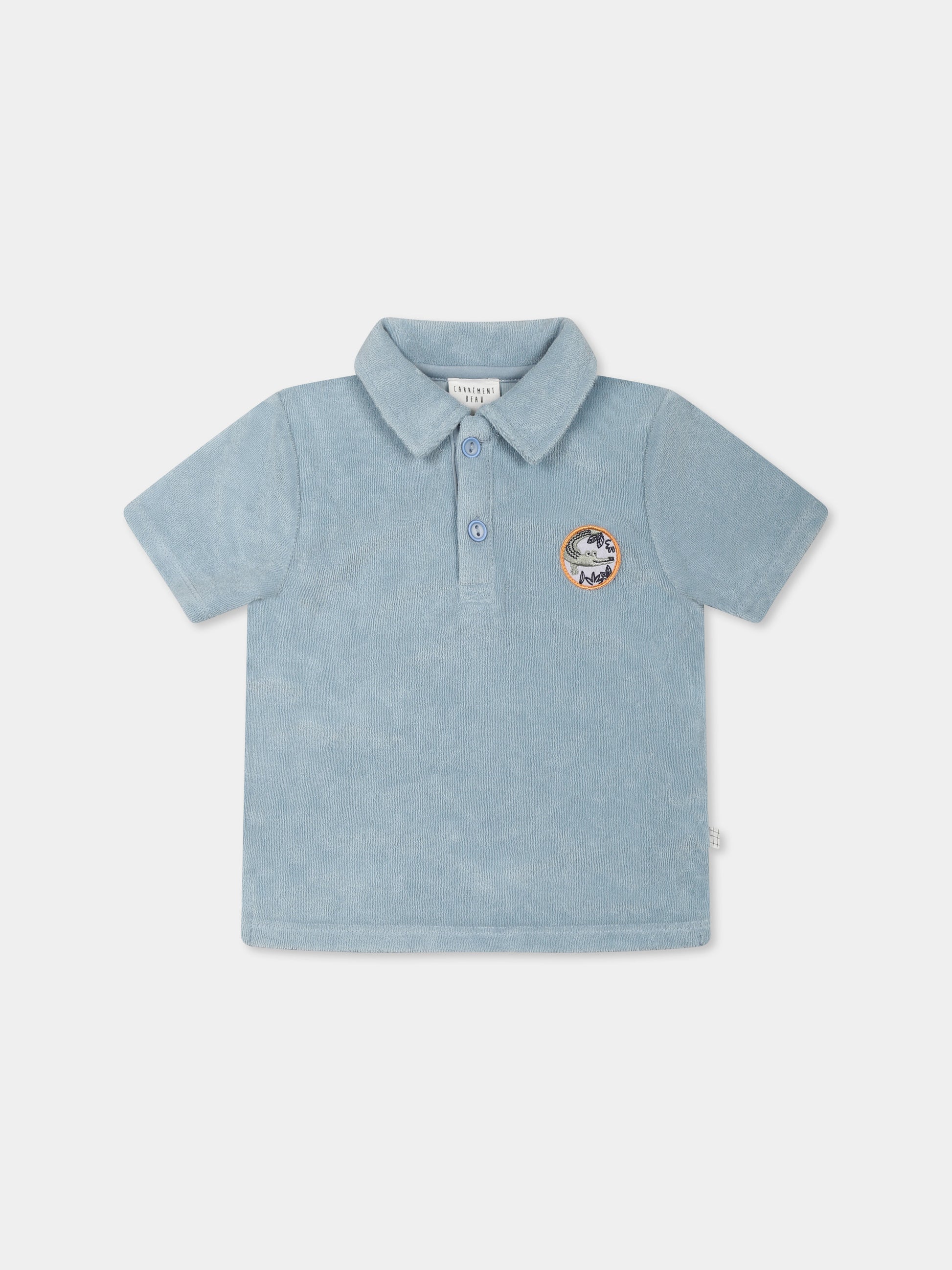 Polo celeste per neonato con patch,Carrement Beau,Y30160 76E