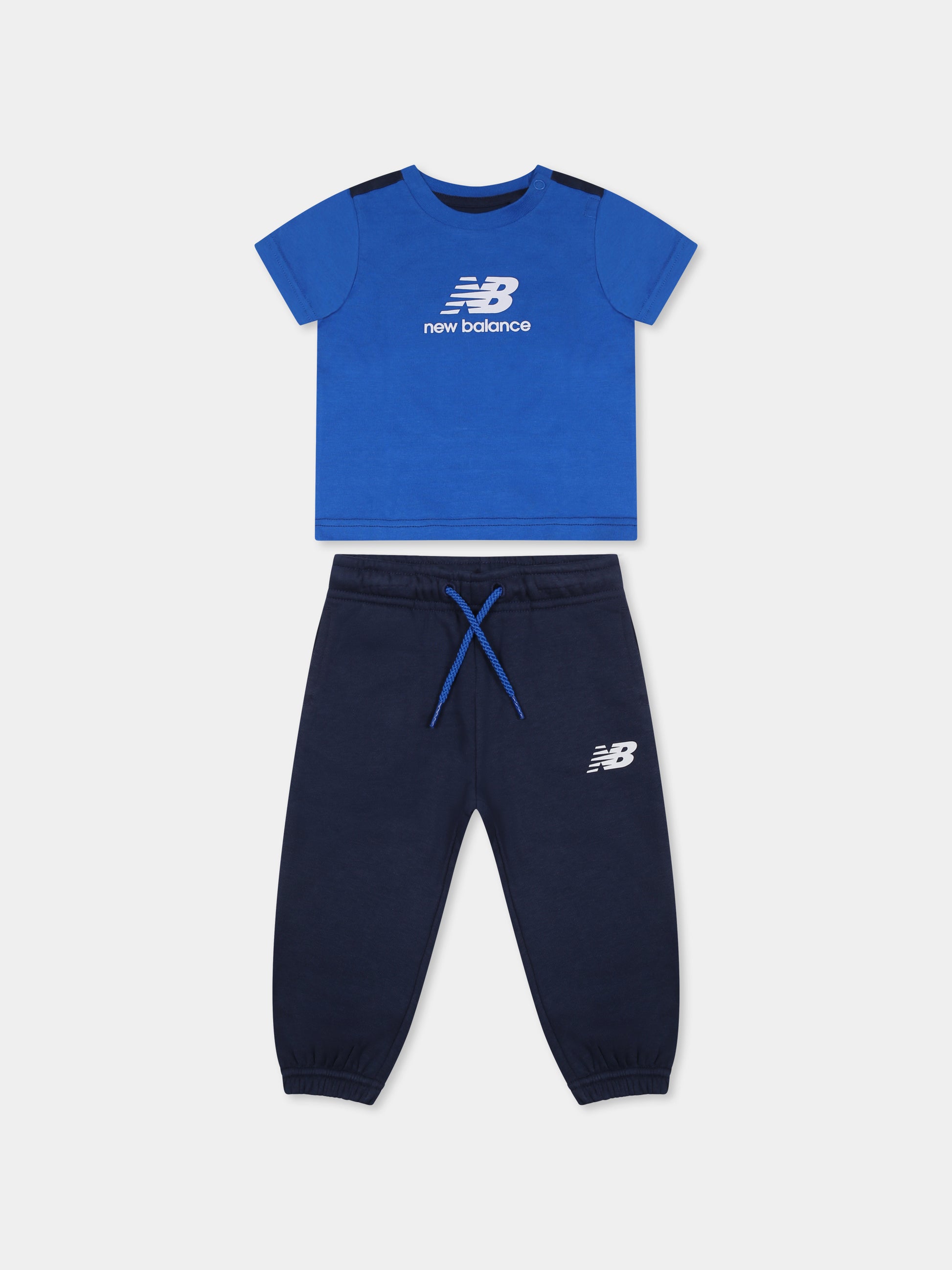 Completo blu per neonato con logo,New Balance,LAKB0094I BLU