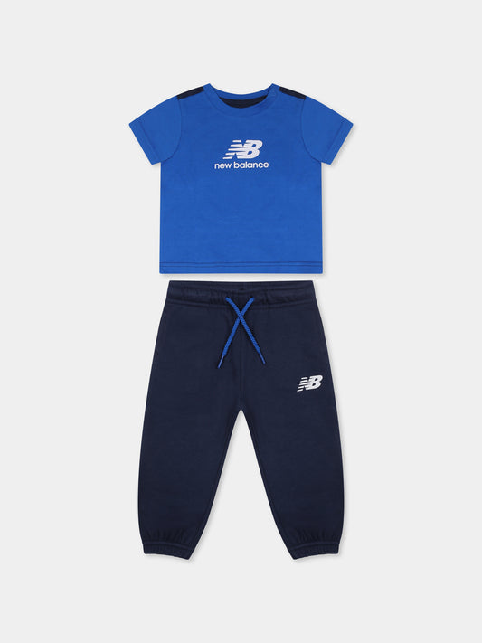 Completo blu per neonato con logo,New Balance,LAKB0094I BLU