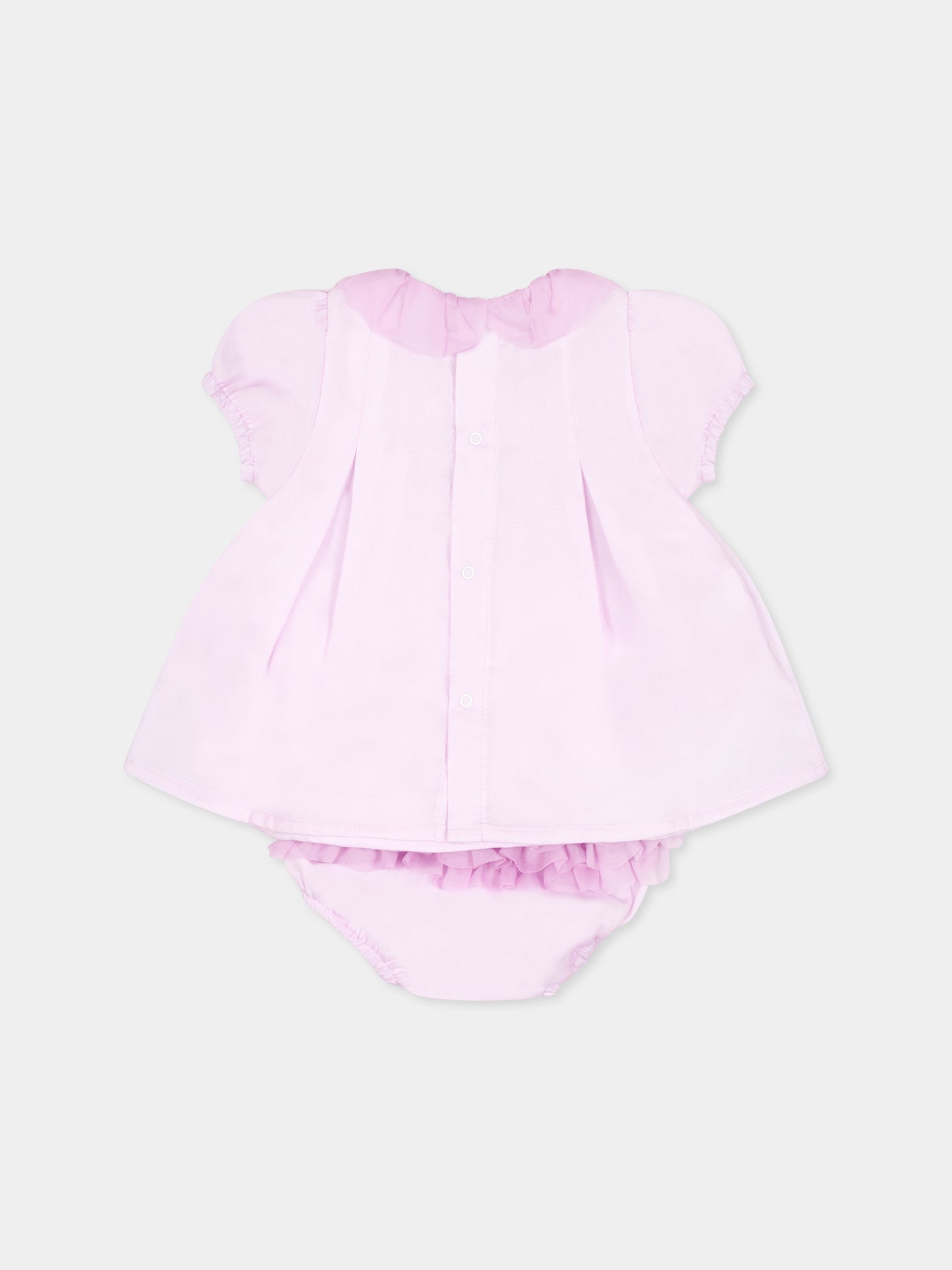 Lilac suit for baby girl with bow