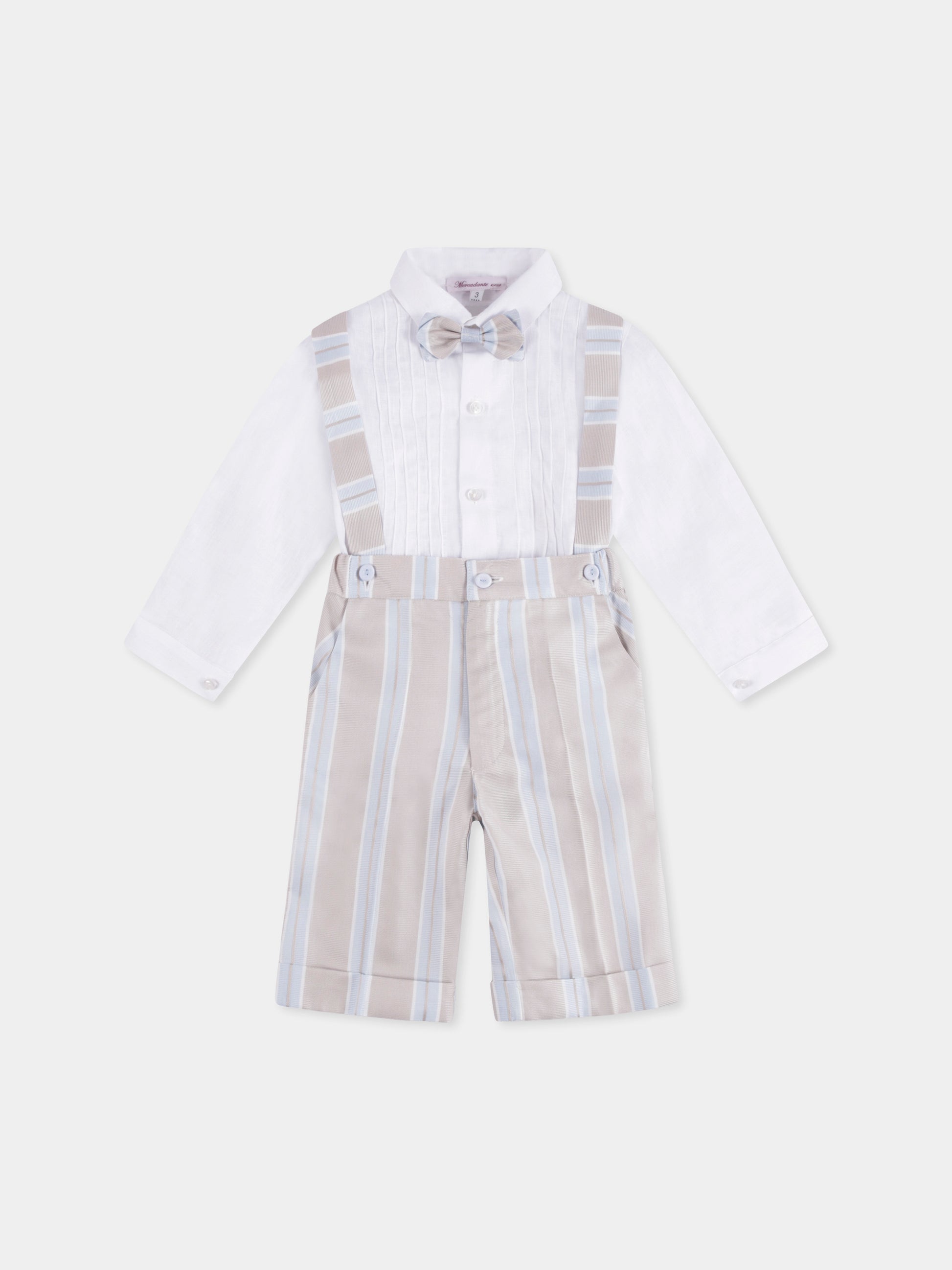 Completo beige per bambino con papillon,Mercadante 1939,M011 UNICO