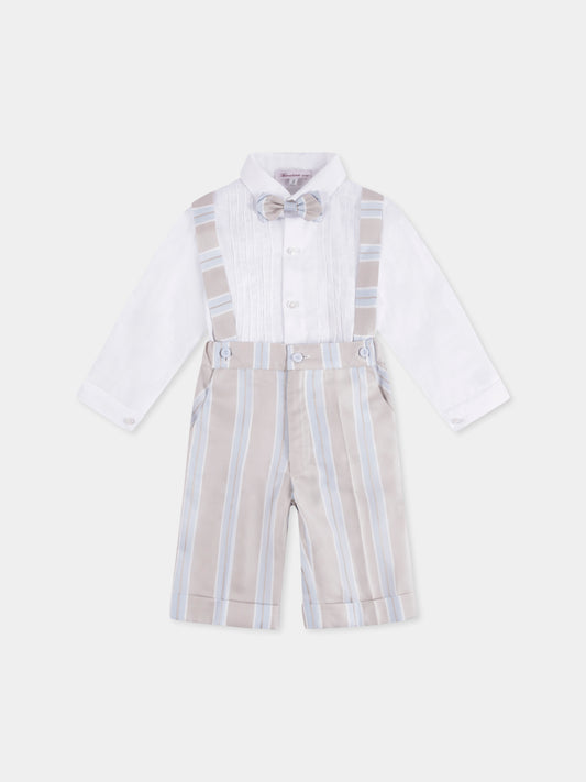 Completo beige per bambino con papillon,Mercadante 1939,M011 UNICO