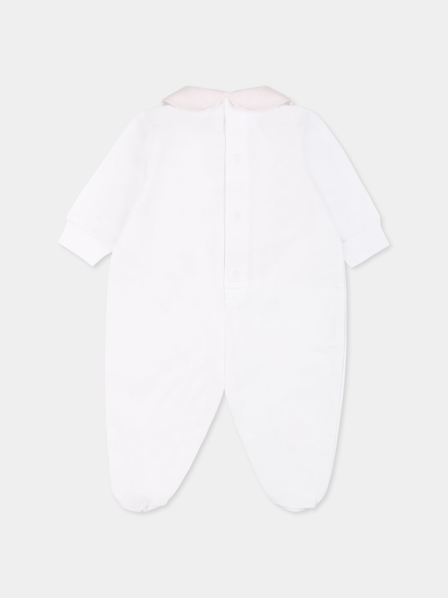 White babygrow for baby girl with bow