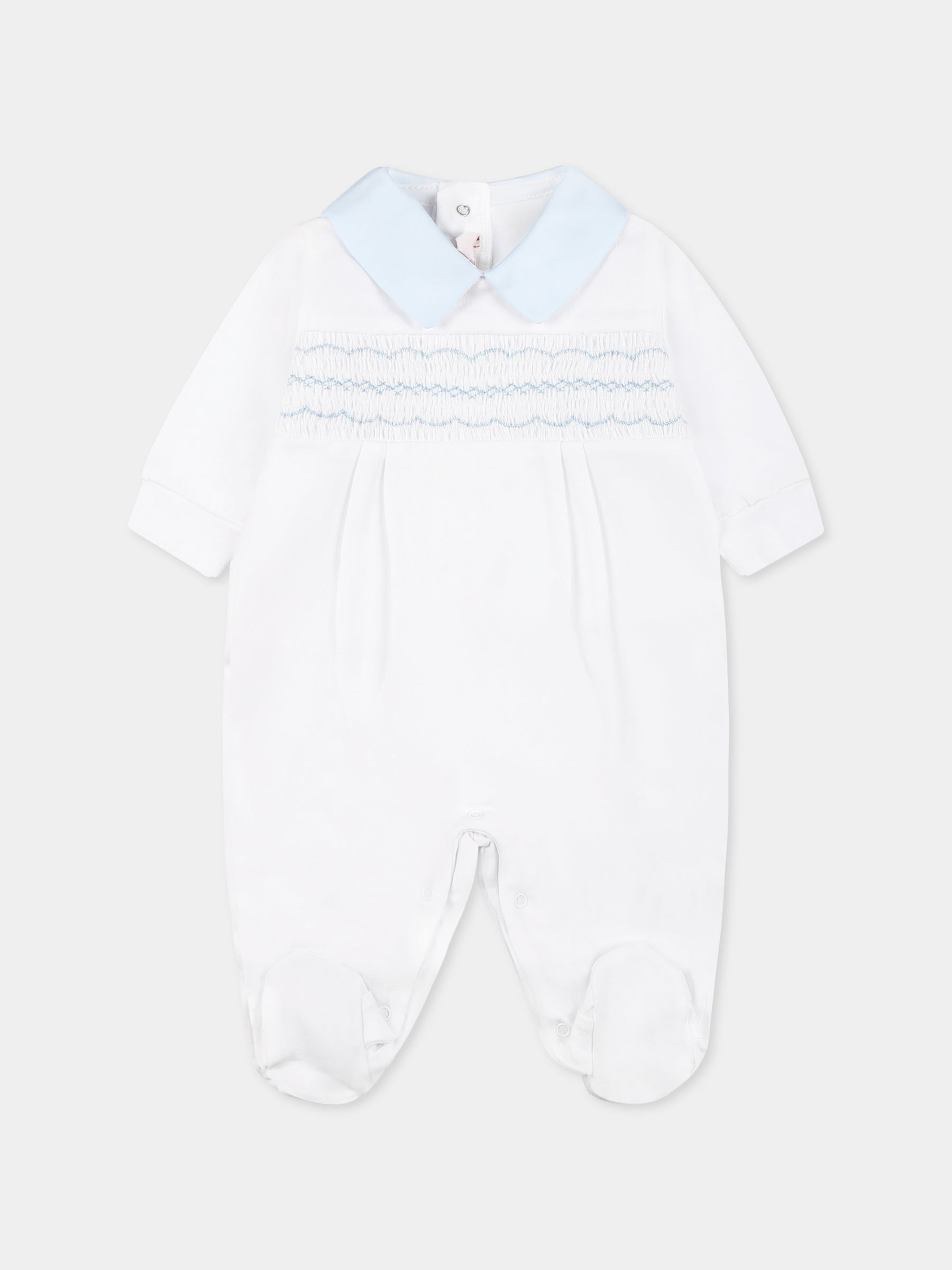 Tutina bianca per neonato con ricami,Mercadante 1939,MT037 BIA/CEL